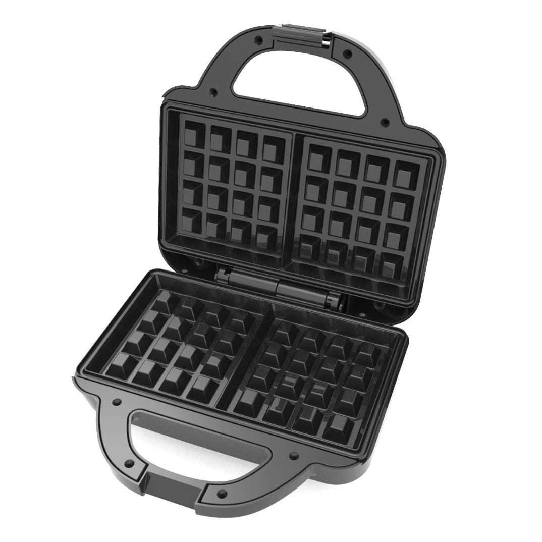 Brentwood TS-239BK Non-Stick Dual Waffle Maker for Perfect Belgian Waffles - Black Couture Purse Design - Ideal for Breakfast, Brunch & Family Gatherings