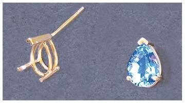 Sterling Silver or 14K Gold Pear Vee Prong Earring Settings - 6x4mm & 15x10mm (2-Piece Set) - Perfect for Wedding, Party & Special Occasion Jewelry Making