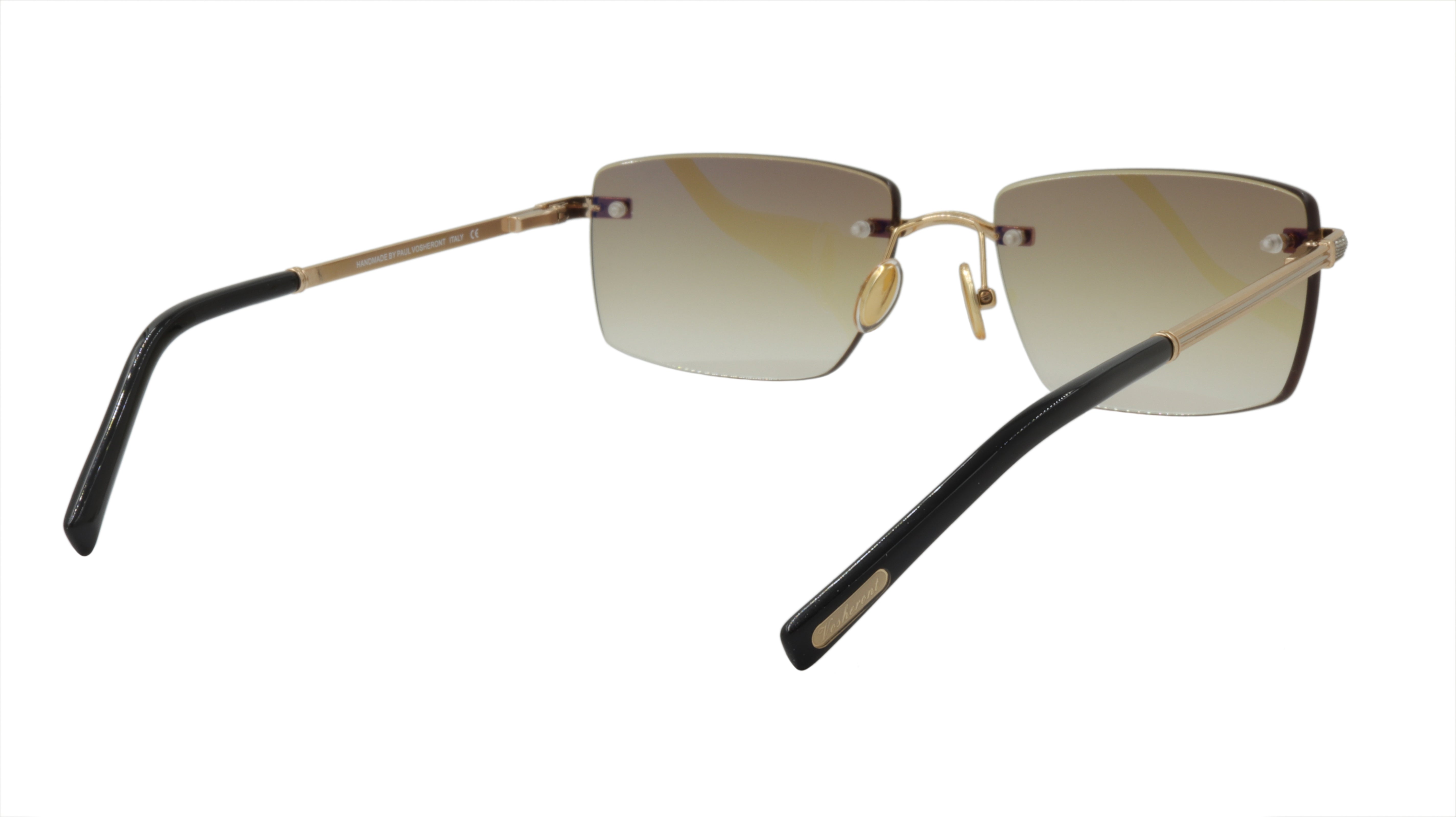 Paul Vosheront Gold Plated Metal & Acetate Gradient Sunglasses - PV604S C1 Italy | Luxury UV Protection for Outdoor, Driving & Fashion
