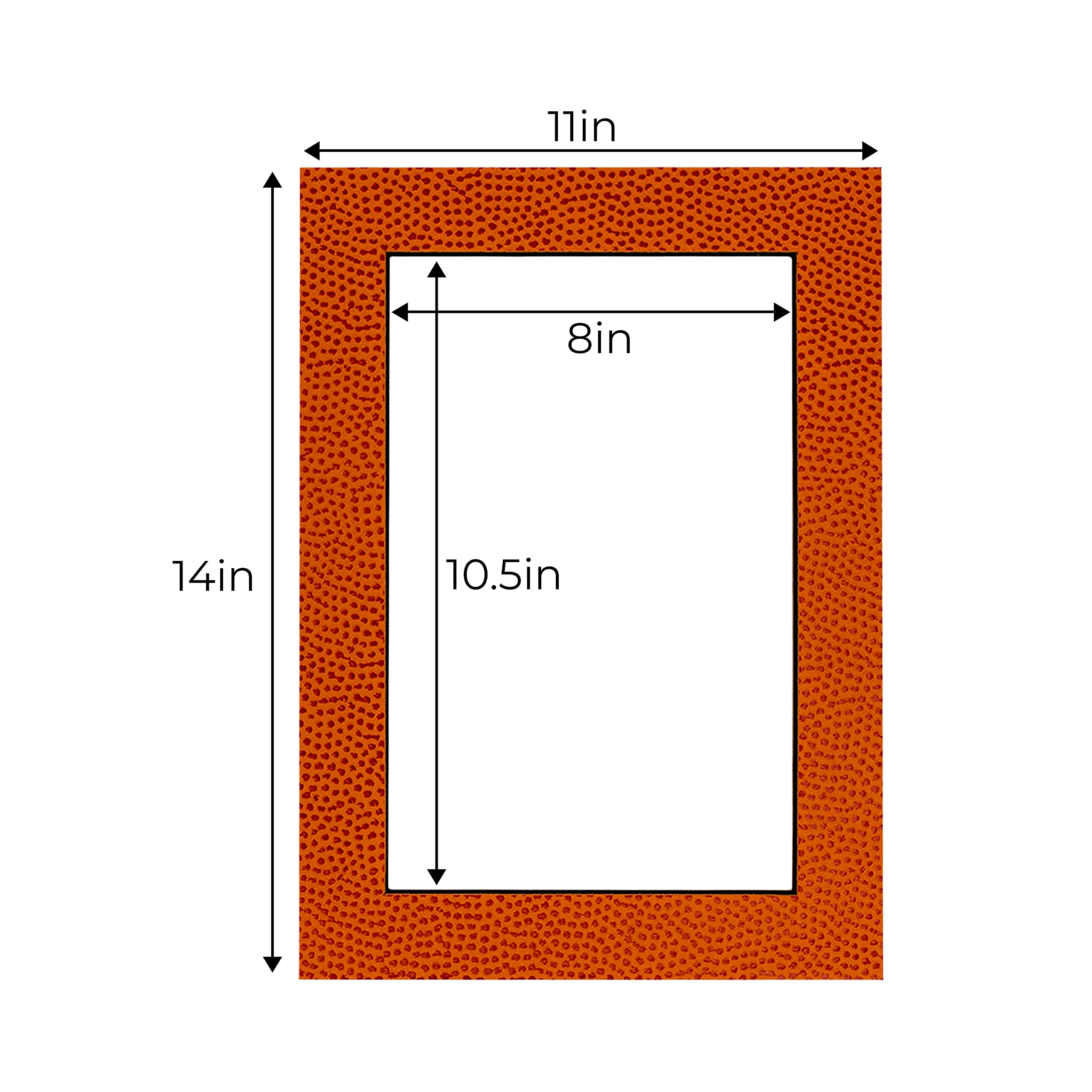 11x14 Acid-Free Basketball Texture Picture Frame Mats - White Core Bevel Cut for 8.5x11 Photos | Fits Standard 11x14 Frames | 10-Pack with Protective Bags & Backing Boards | Perfect for Sports Memorabilia, School Photos & Home Decor