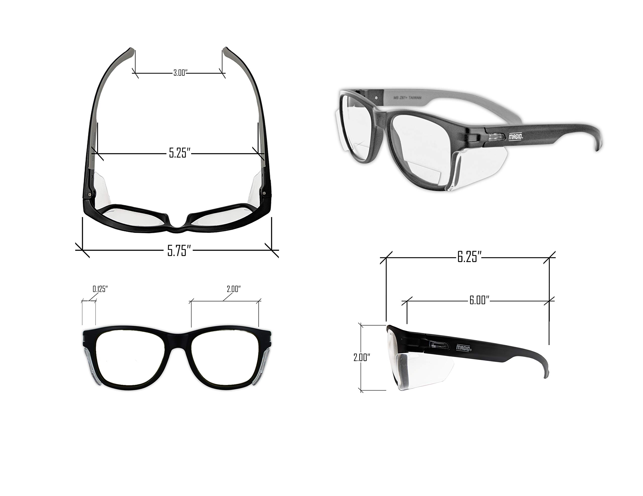 MAGID Gemstone Y50 Anti-Fog Safety Glasses with Side Shields - ANSI Z87.1 Certified for Eye Protection - Ideal for Construction, Woodworking & DIY Projects