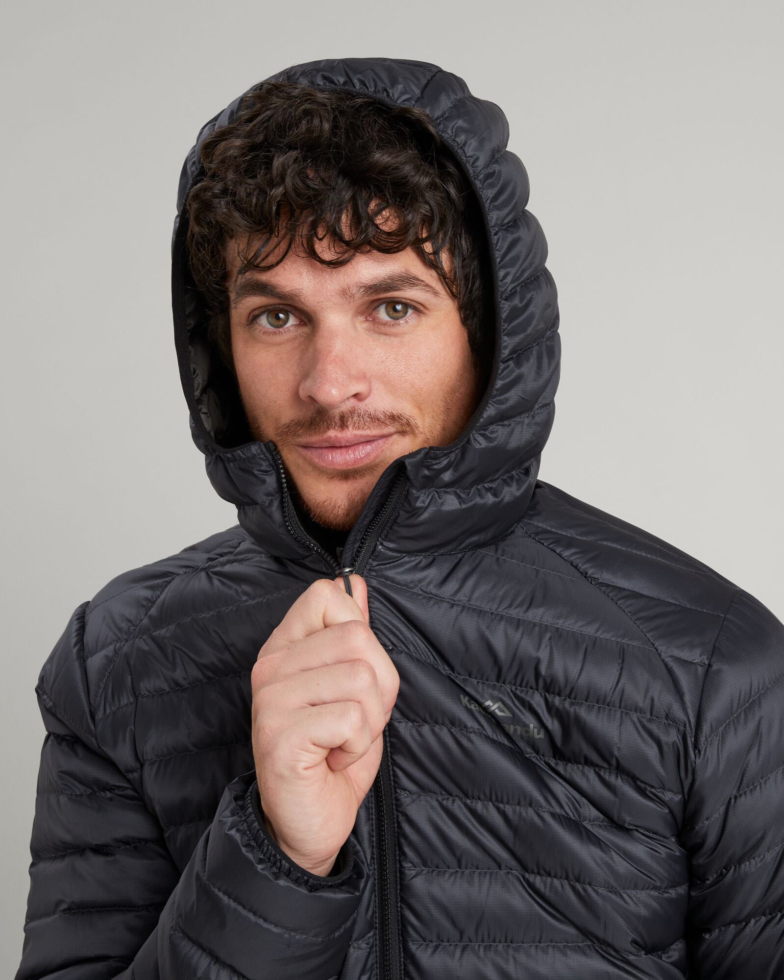 Men's Heli R Hooded Down Jacket - Lightweight Winter Coat, Waterproof & Windproof, Black Stingray Color - Perfect for Outdoor Activities, Hiking & Cold Weather