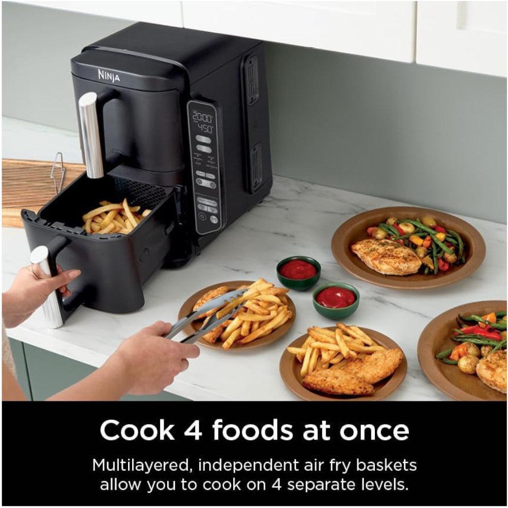 Ninja SL202CCO Double Stack Air Fryer Oven - Certified Refurbished with Home Essentials Warranty | Perfect for Family Cooking, Meal Prep & Healthy Air Frying