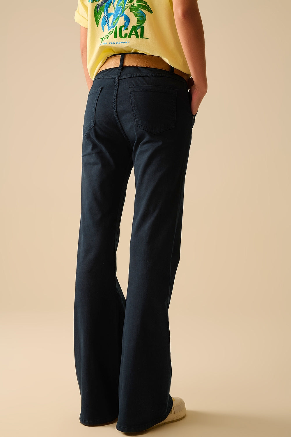 Stretch Comfortable Blue Denim Flare Jeans for Women - Perfect for Casual Wear, Office & Date Nights
