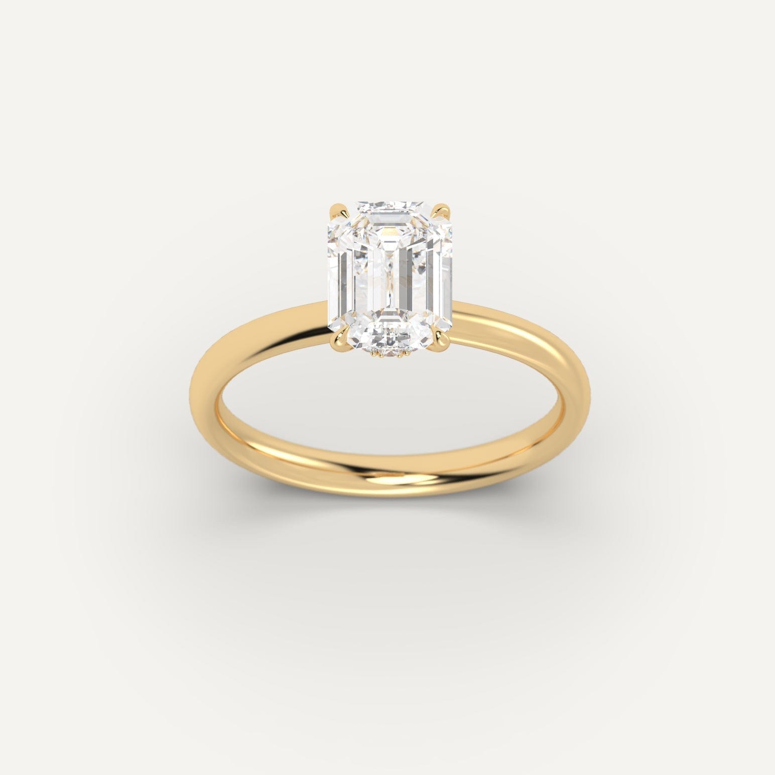 2 Carat Emerald Cut Diamond Engagement Ring - 14K White Gold Solitaire Wedding Band for Women - Perfect for Proposals, Anniversaries & Special Occasions