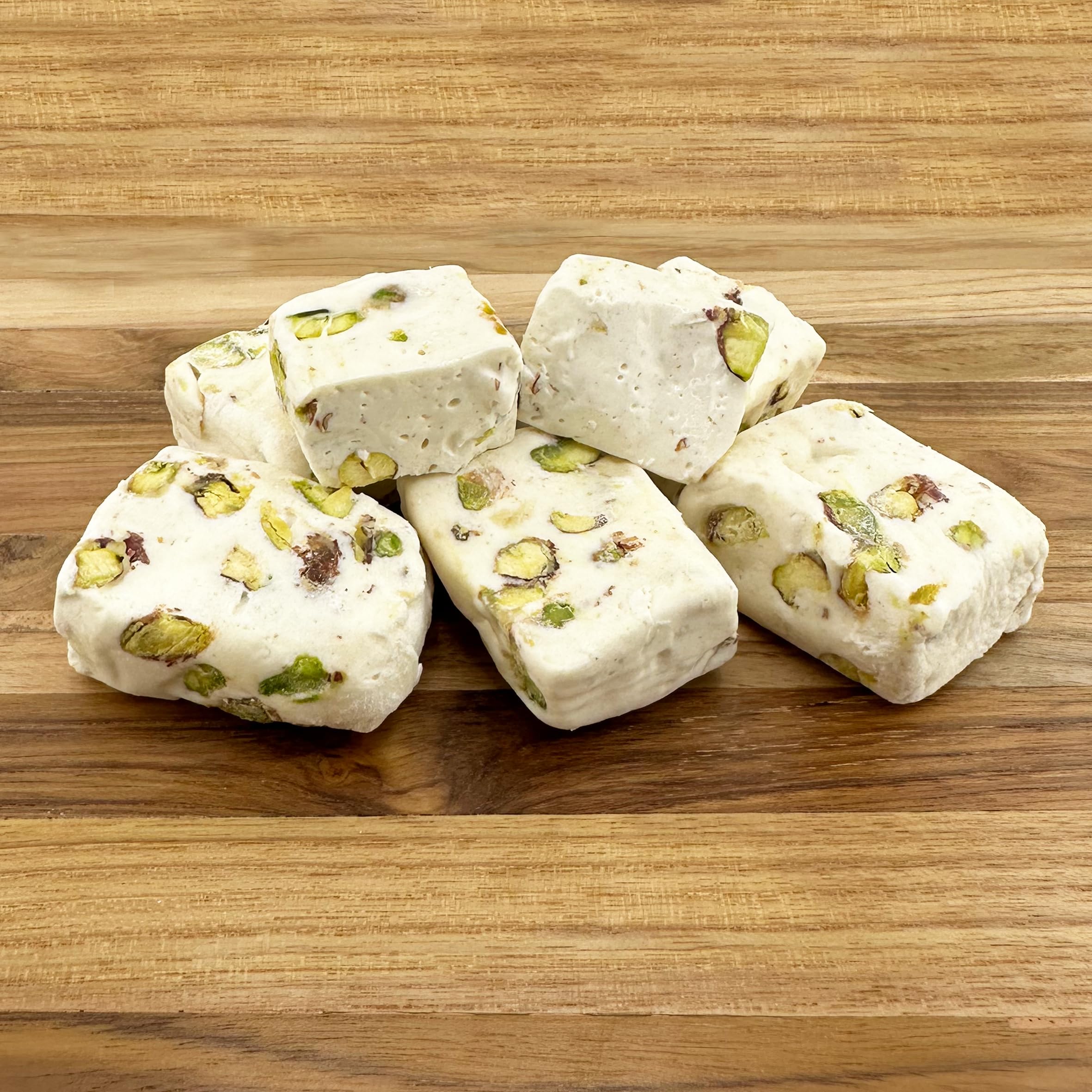 Soft White Pistachio Nougat Candy - 2 Lb Bag of Individually Wrapped Divinity Nougat with Pistachios | Perfect for Gifts, Parties & Holiday Treats
