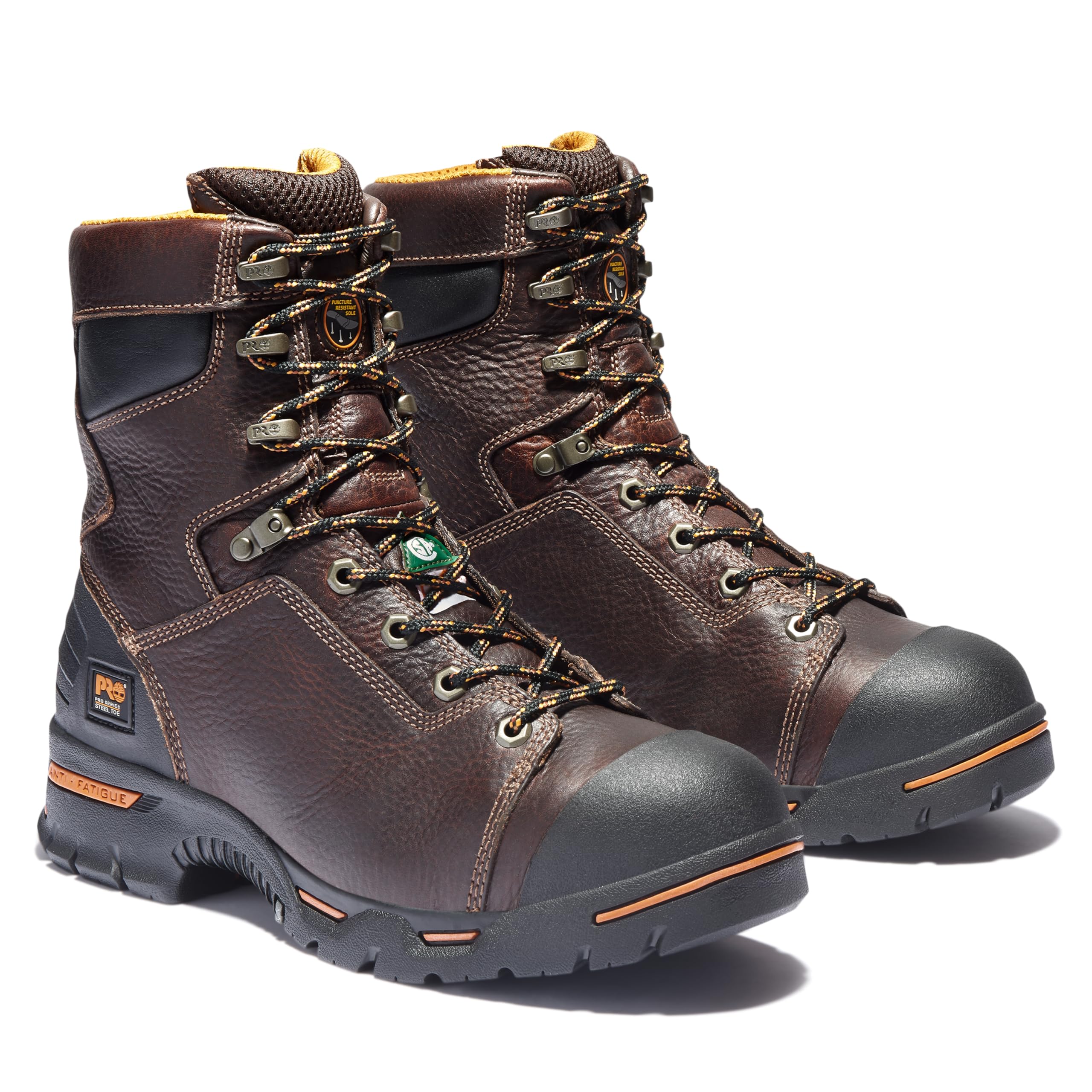 Timberland PRO Men's Endurance 8 Inch Steel Toe Work Boots - Puncture Resistant, Industrial Safety Shoes for Construction & Heavy Duty Work