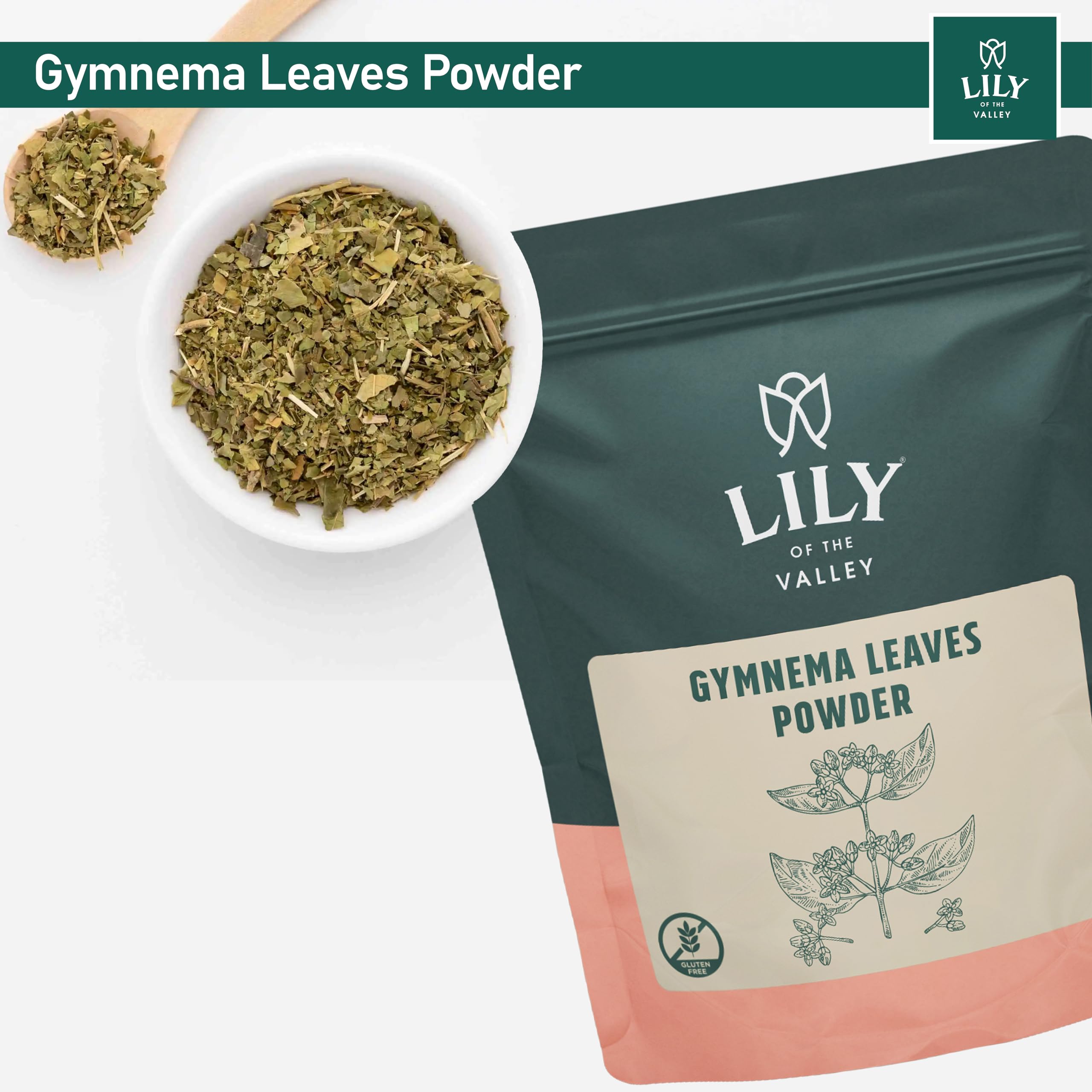 Organic Gymnema Sylvestre Leaf Powder - 16oz (453g) | Vegan, Gluten-Free Gurmar Herbal Supplement | Supports Blood Sugar Balance | Resealable Pouch for Freshness | Perfect for Teas, Smoothies & Natural Remedies
