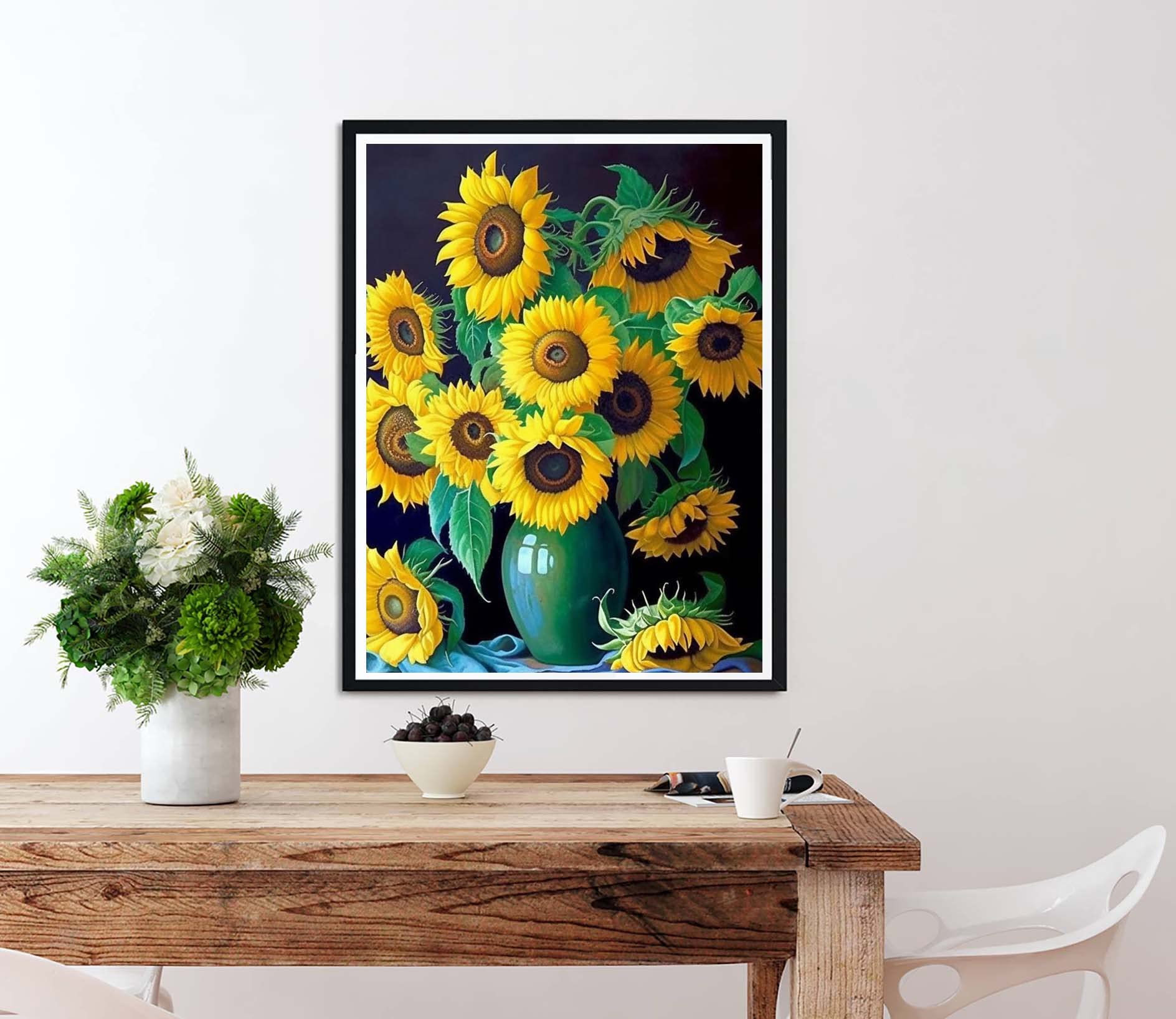 DIY Sunflower Paint by Numbers Kit for Kids & Adults - Beginner-Friendly Oil & Acrylic Painting Set with Chrysanthemum Design - 16x20 Inch Canvas for Home Wall Decor | Perfect for Relaxation, Family Bonding & Creative Gift Ideas