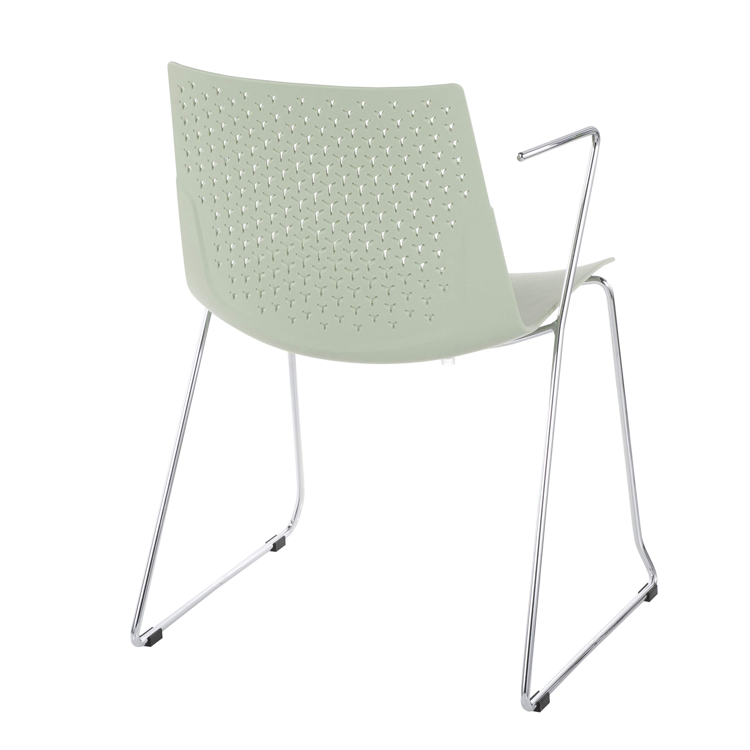 LumiSource Matcha Green Upholstered Dining Chairs Set of 2 - Modern Contemporary Kitchen Chairs for Dining Table - Perfect for Small Spaces, Breakfast Nooks & Apartment Dining Areas