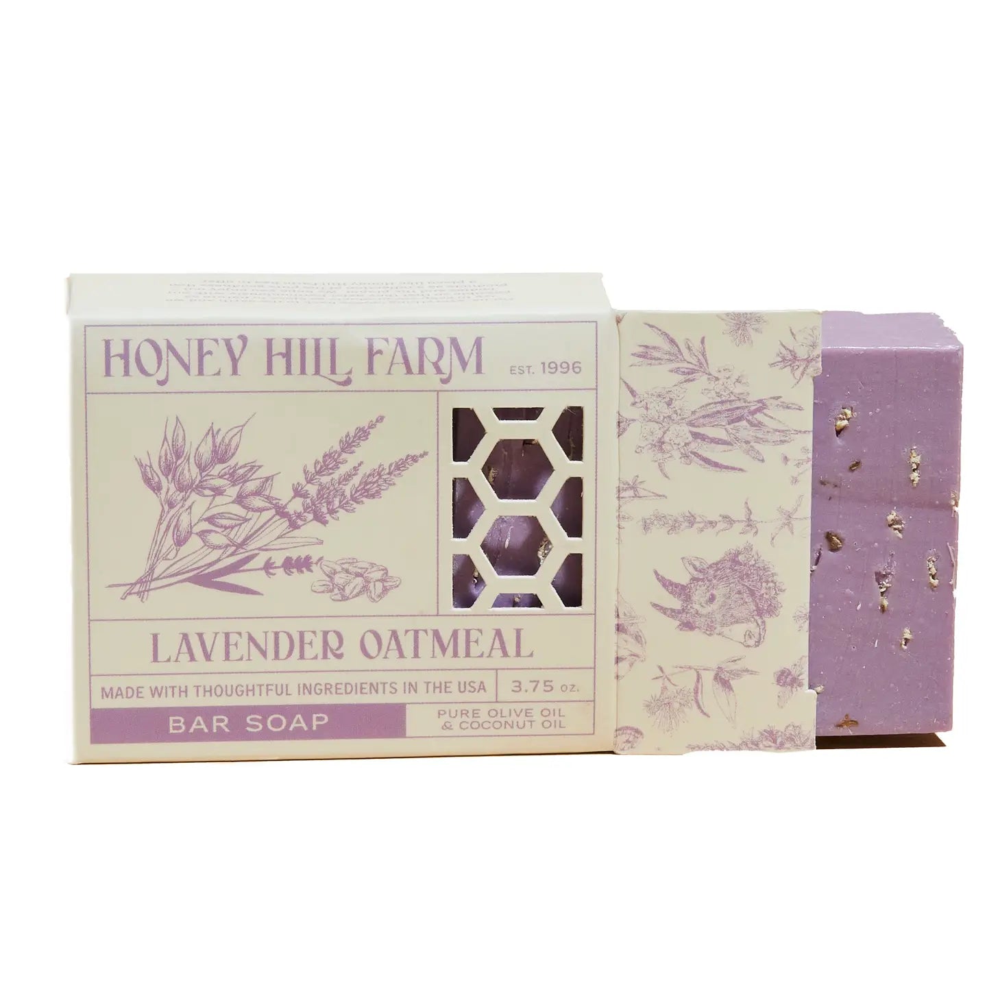 Organic Lavender Oatmeal Bar Soap for Dry & Sensitive Skin - Moisturizing Handmade Soap with Natural Ingredients - Perfect for Bath, Shower & Gift Giving