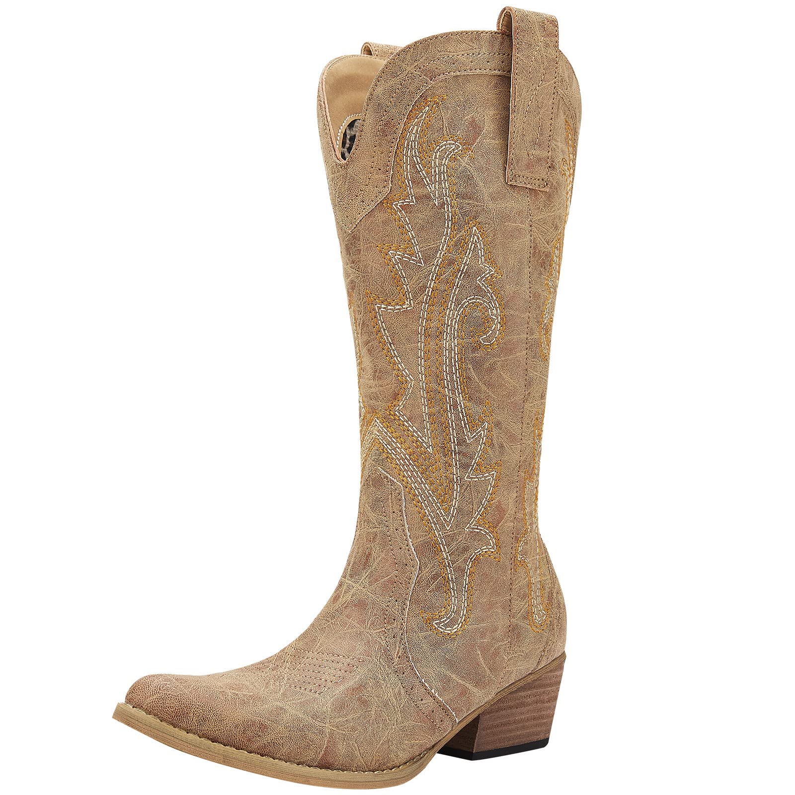 HISEA Women's Western Cowboy Boots - Pointed Toe Cowgirl Boots for Ladies | Fashionable & Comfortable for Country Dancing, Rodeo, and Casual Outfits