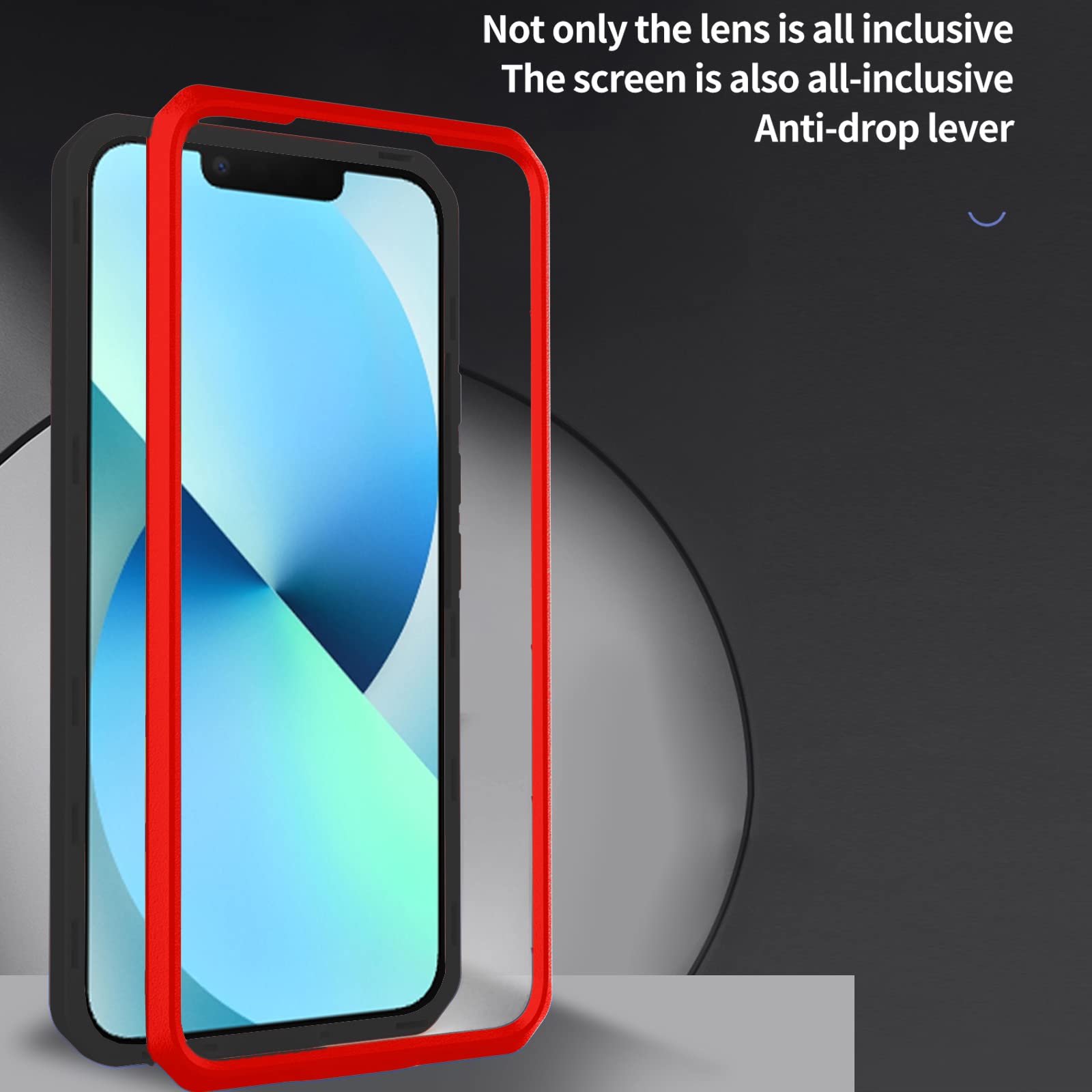 ASUWISH iPhone 13 Case 6.1 Inch with Tempered Glass Screen Protector - Slim Credit Card Holder & Kickstand - Shockproof Protective Cover for iPhone 13 5G (Red) - Perfect for Work, Travel and Everyday Use