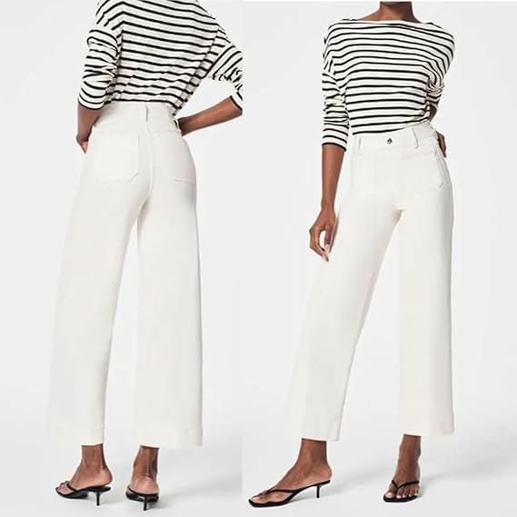 Curva Chic High-Rise Tummy Control Wide Leg Cropped Jeans - Oprah's Favorite Stretch Denim Pants for Women | Perfect for Work, Casual Outings & Special Occasions