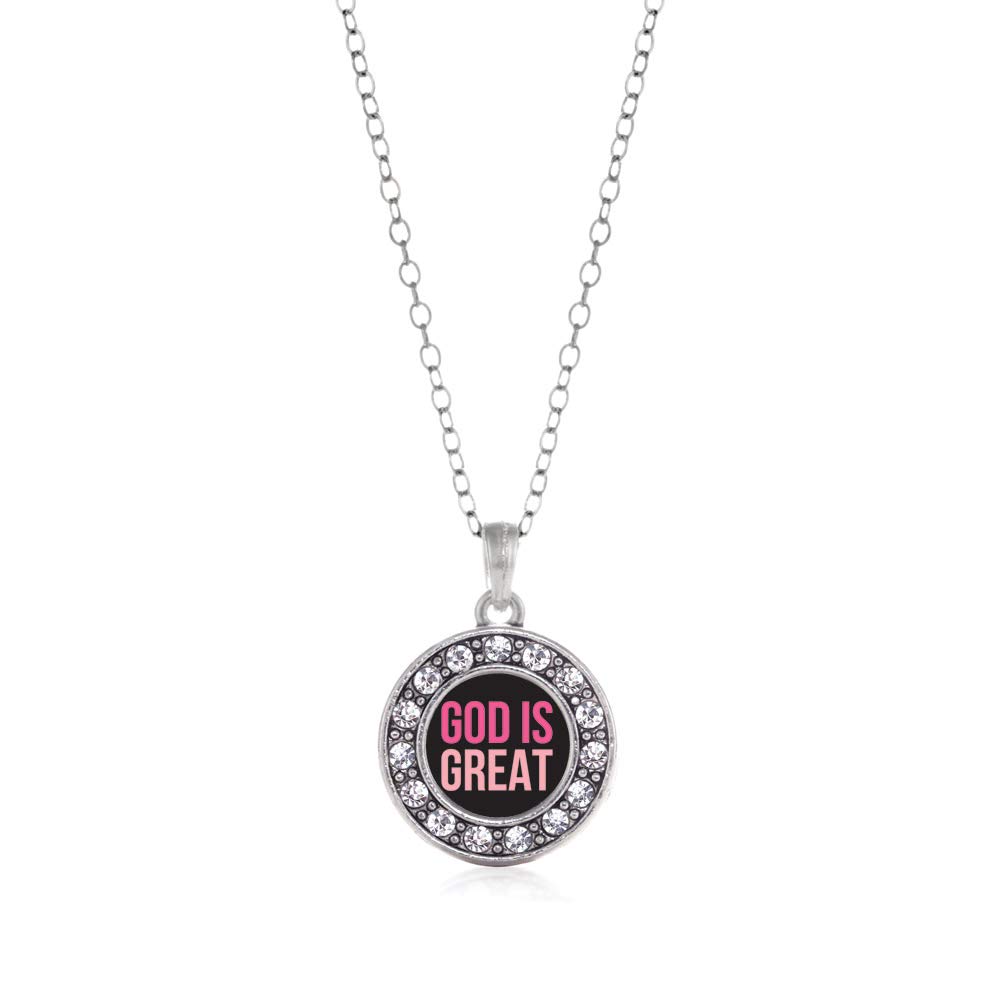 Inspired Silver - 18 Inch Sterling Silver Circle Charm Necklace with Cubic Zirconia | Elegant Dainty Jewelry for Women | Perfect for Everyday Wear, Date Night & Gifts