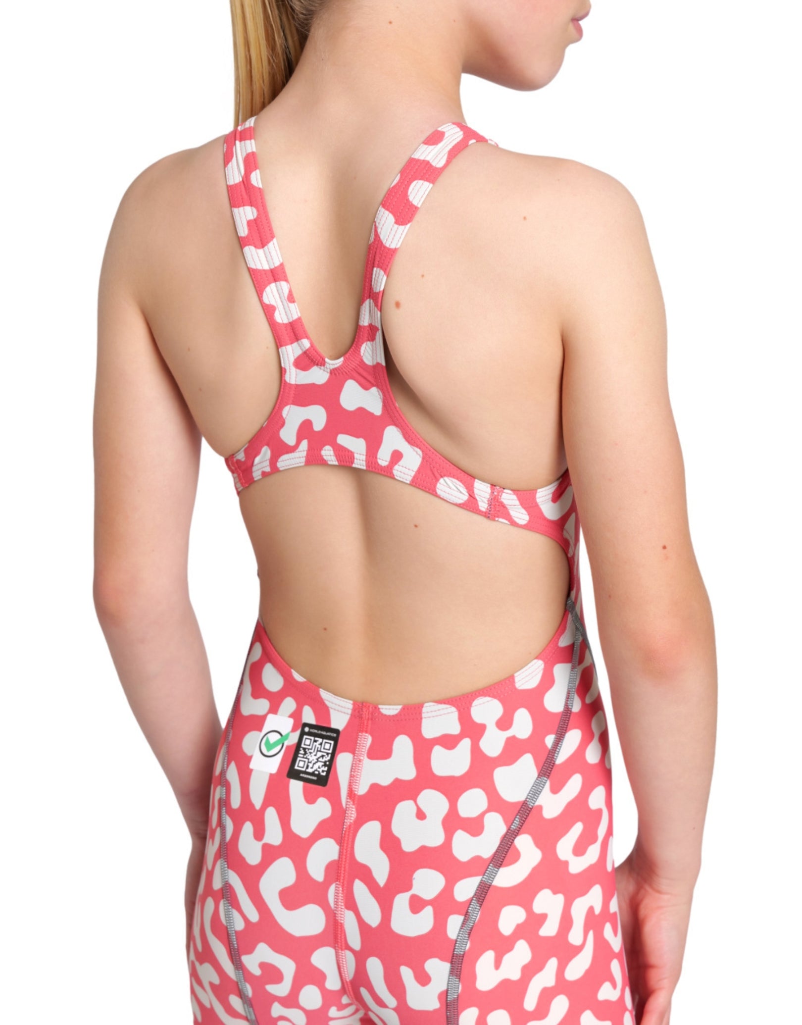 Limited Edition Girls Powerskin ST NEXT Open Back Leopard Print Swimsuit - Stylish & Comfortable for Beach, Pool & Summer Vacations