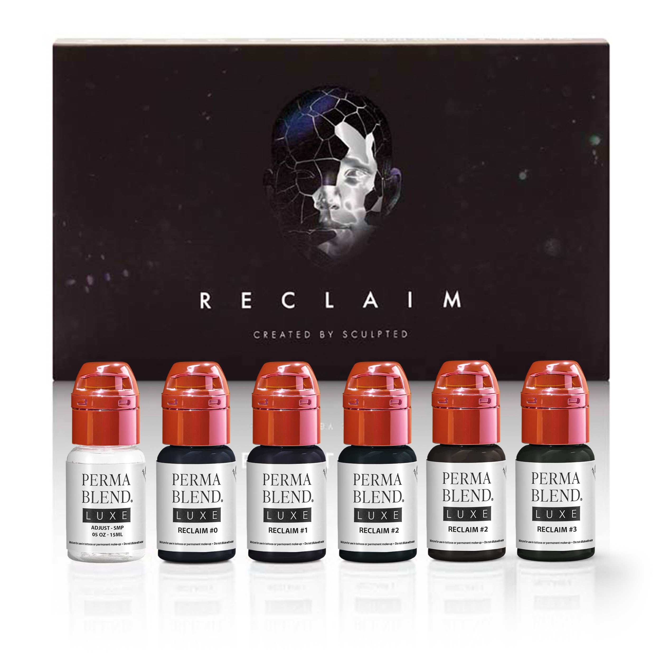 Perma Blend Luxe Stevey G. Reclaim Set - SMP Scalp Micro-Pigmentation Kit for Hairlines & Bald Spots - Permanent Tattoo Ink Set (6x0.5oz) - Vegan, Cruelty-Free - Perfect for Barbers, Tattoo Artists & SMP Professionals