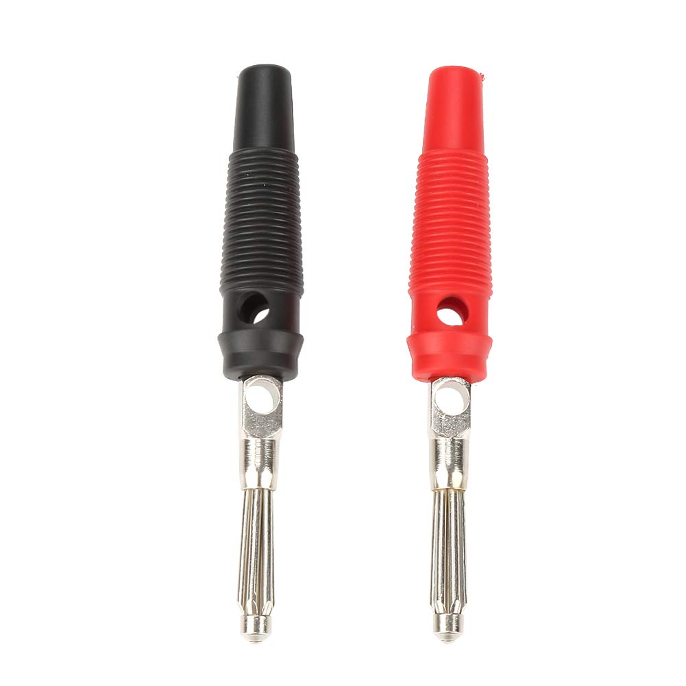 10PCS 4mm Banana Plug Jack Connectors - Red & Black Speaker Test Probes for Amplifier, DIY Electronics, Lab Equipment and Audio Testing