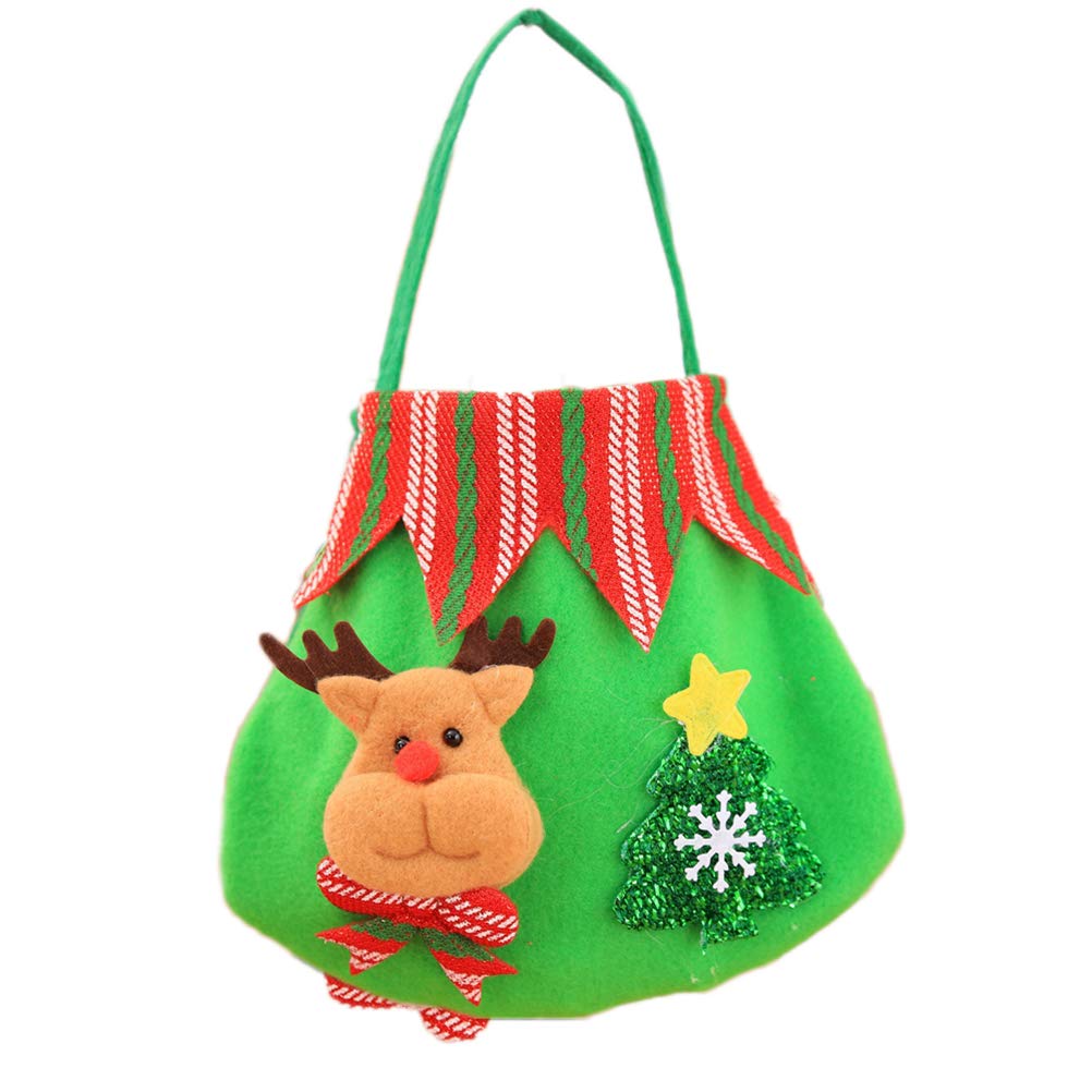 Amosfun Christmas Candy Bags - Portable Cartoon Handbags for Holiday Gifts, Xmas Decor (Elk Design) - Perfect for Christmas Parties, Stocking Stuffers & Festive Favors
