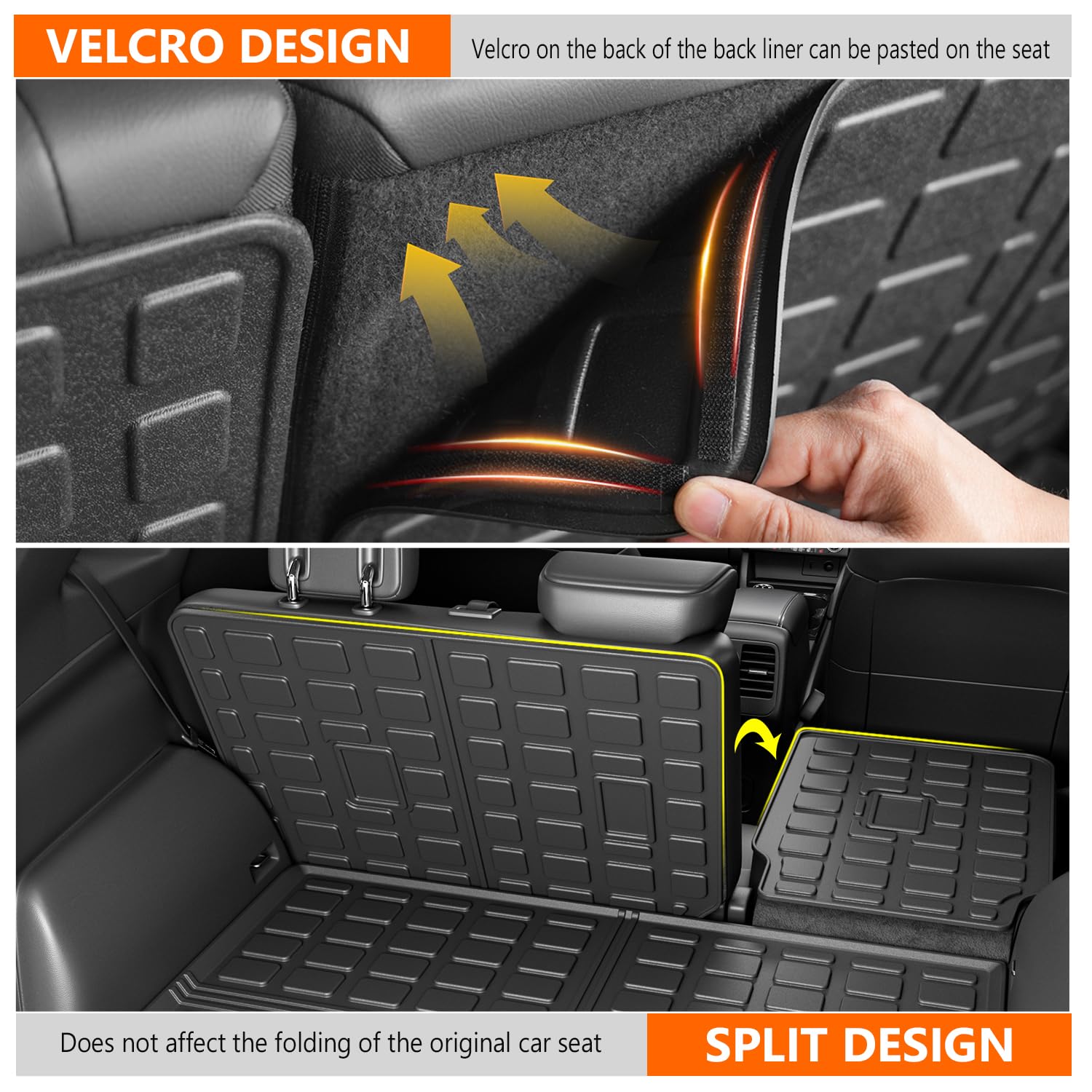 2020-2025 Ford Escape Trunk Liner Mat - Heavy Duty TPE All Weather Cargo Mat Protector with Backrest Cover | Perfect for Road Trips, Camping & Grocery Hauling | Compatible with Ford Escape SUV Accessories