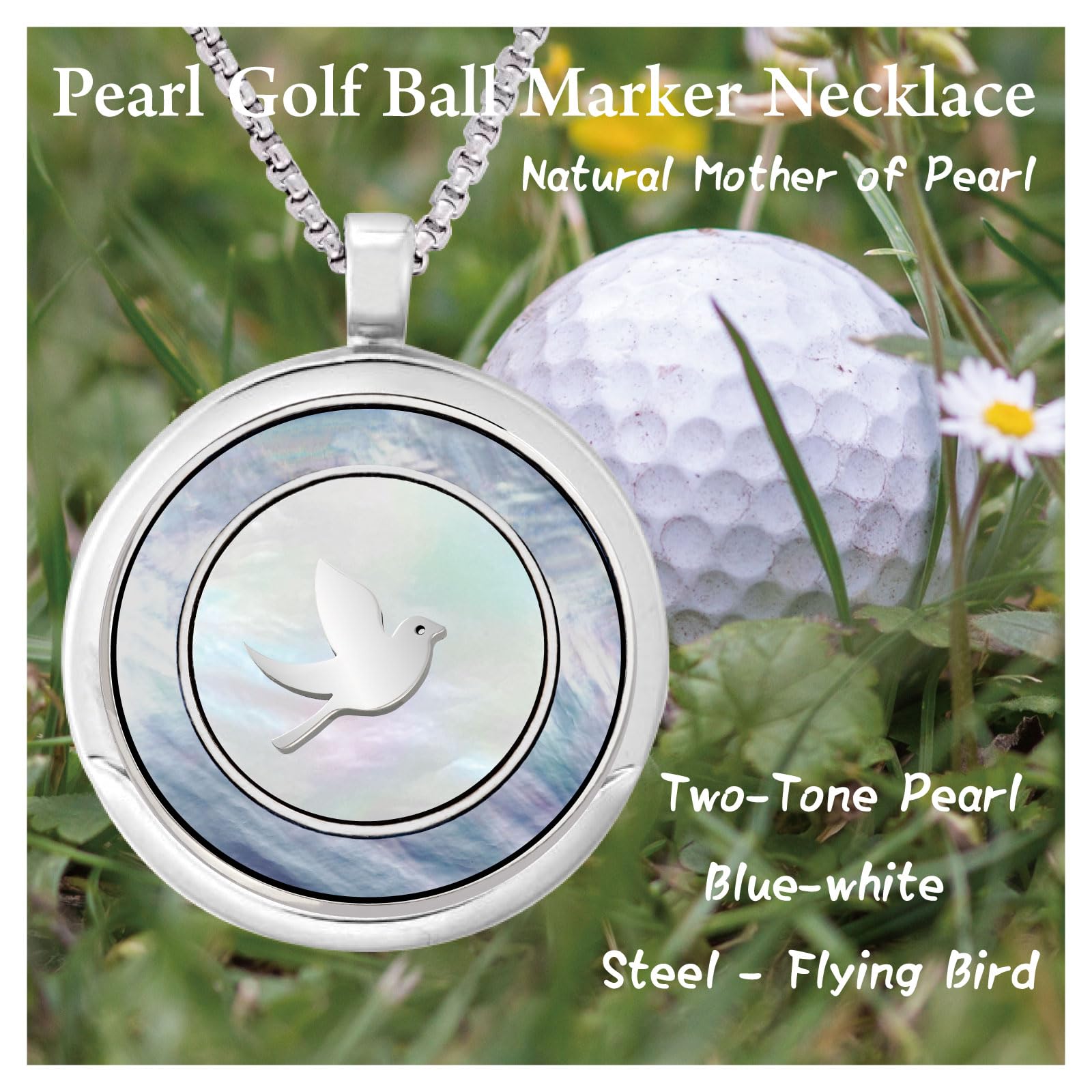 Pearl Golf Ball Marker Necklace - Elegant Golf Accessories & Unique Golf Gifts for Women | Perfect for On-Course Style & Special Occasions