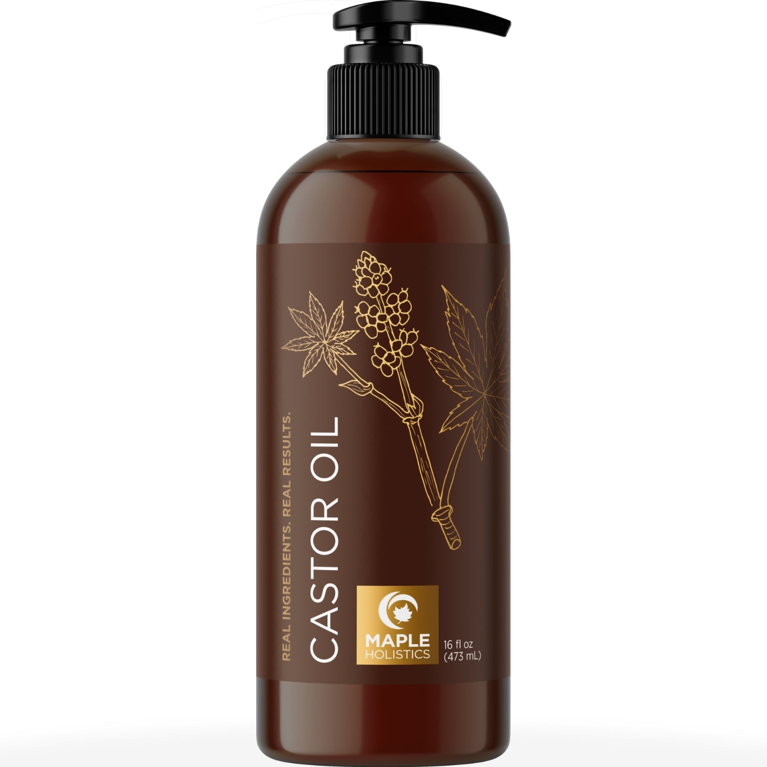 Premium Castor Oil Bundle for Hair Growth & Skin Care - Organic Cold-Pressed Castor Oil with Applicator Brush - Perfect for Eyelashes, Eyebrows & Scalp Massage