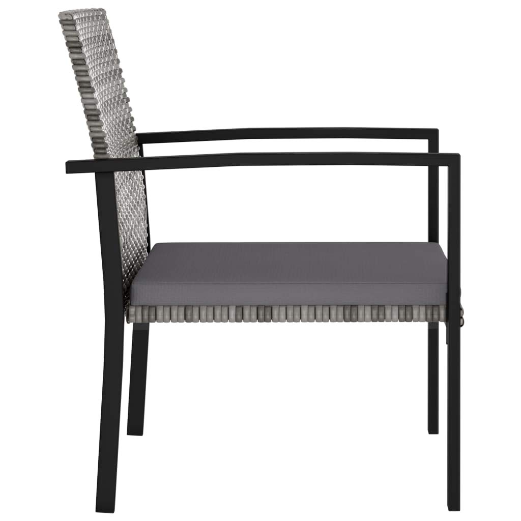 Durable Weatherproof Outdoor Chairs Set of 2 - Gray Poly Rattan Garden Dining Chairs for Patio, Backyard, and Poolside Relaxation