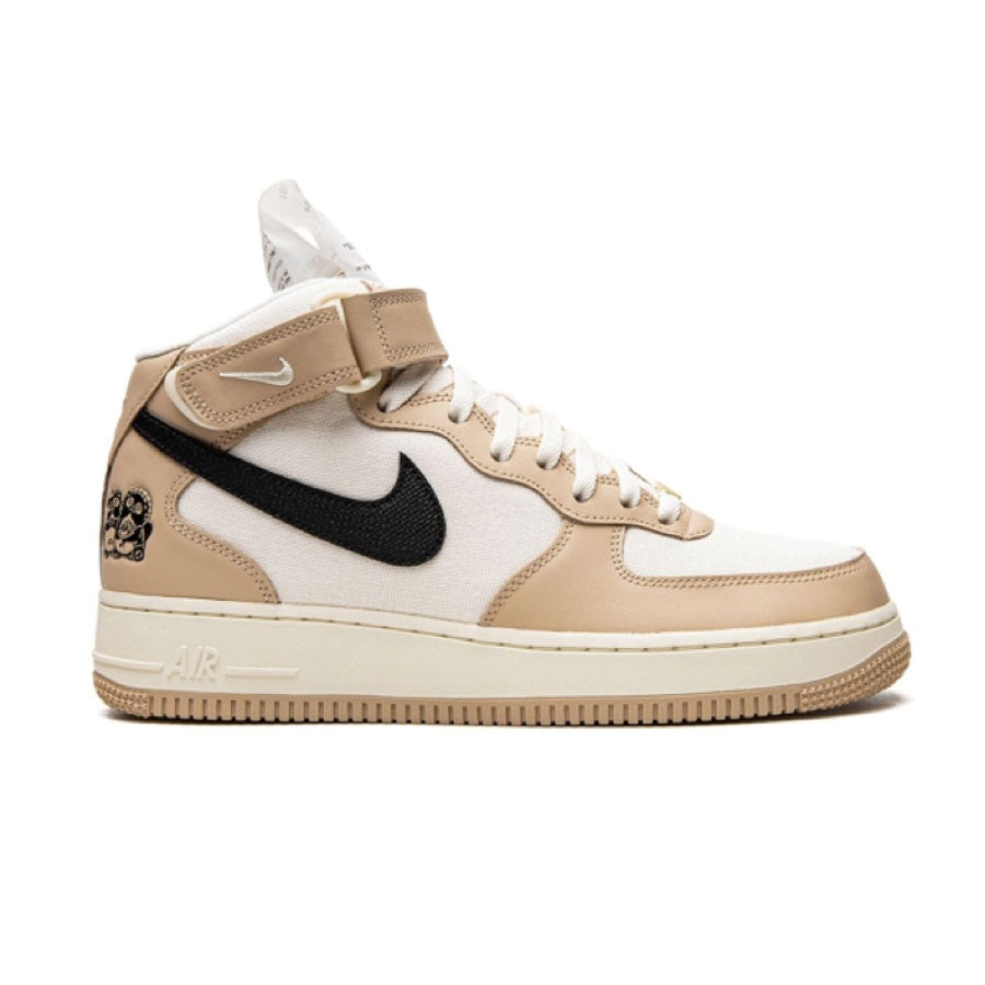 Nike Air Force 1 Mid '07 Sneakers - Black Pale Ivory Coconut Milk Colorway | Men's Basketball Shoes for Casual Wear & Street Style