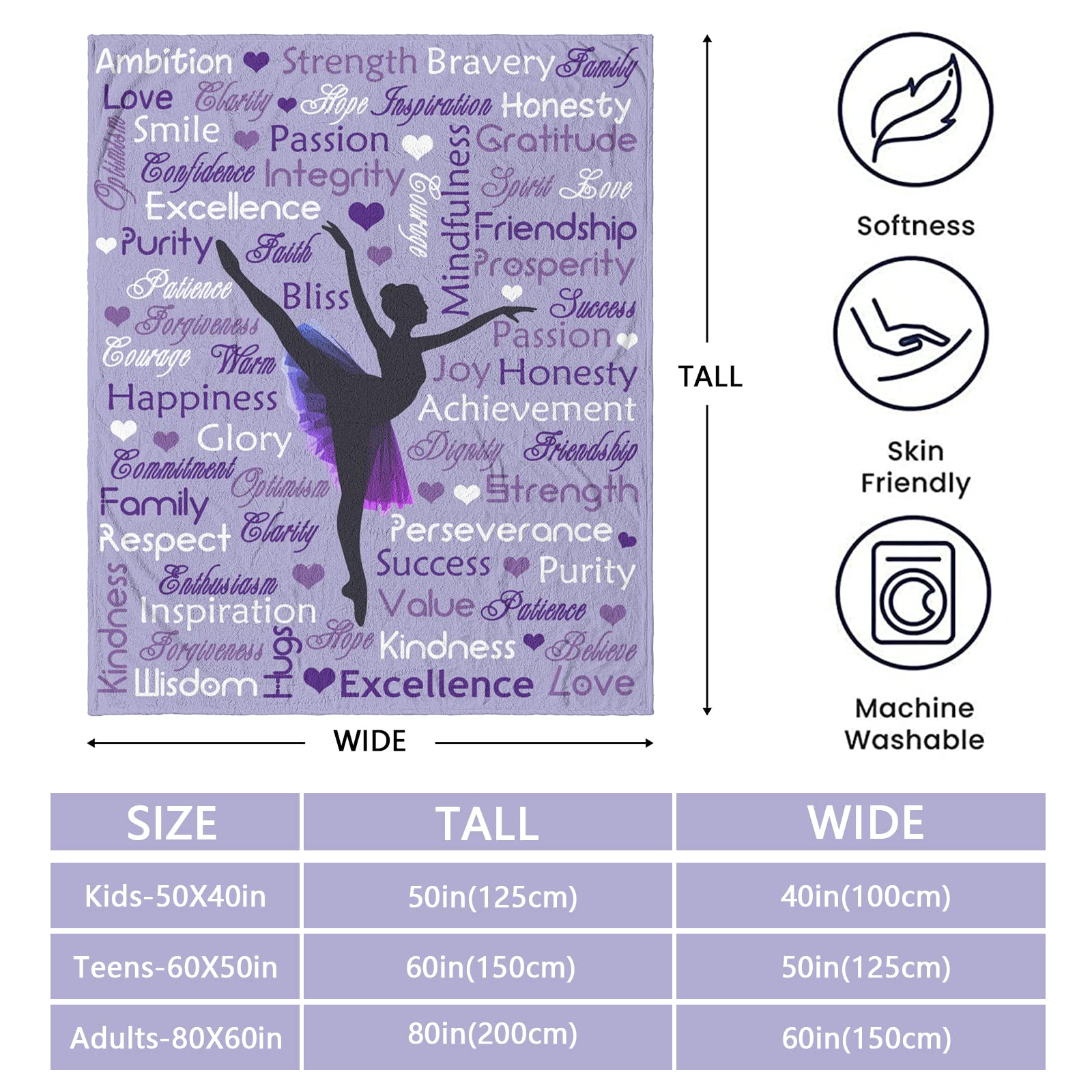 Dance Gifts for Girls, Teens & Women - Ballet Dancer Recital Birthday Gifts for Dance Teachers & Teams - Soft 50