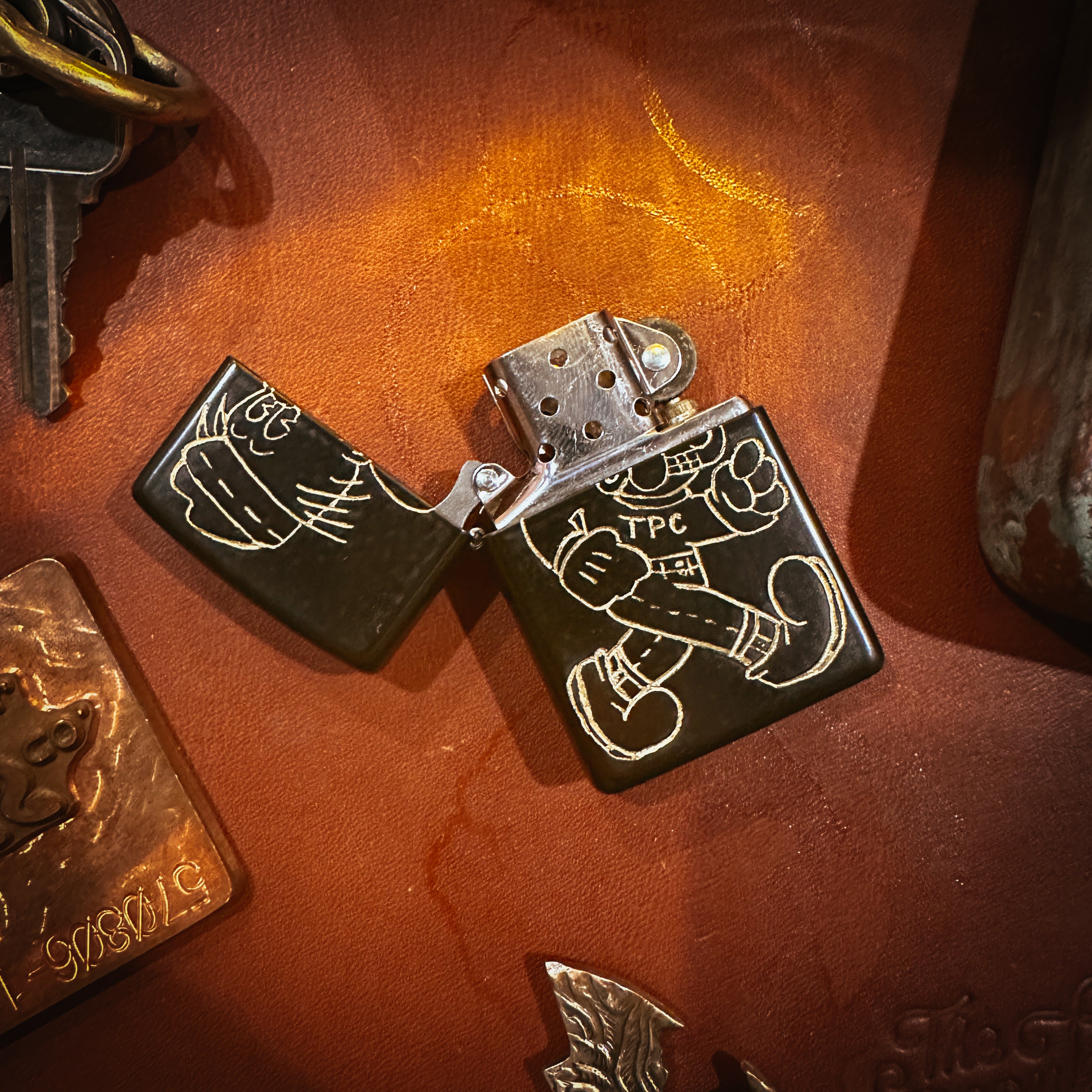 BROOKHAYL x POPULESS Limited Edition Hand Engraved Zippo® Lighter 001 - Black Matte Finish | Perfect for Collectors, Gifts & Everyday Carry
