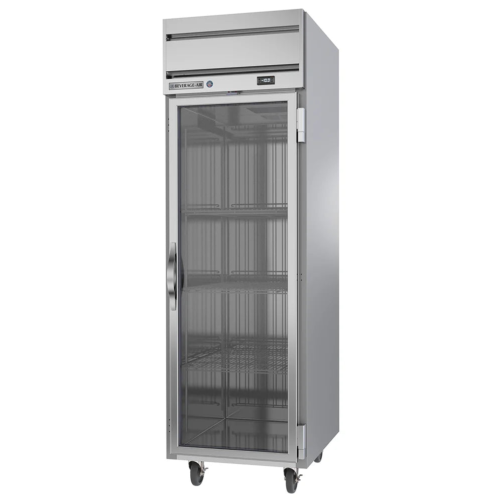 Beverage Air HFS1HC 1 Gallon 1 Glass Door Top Mount Commercial Freezer - Stainless Steel Front & Interior - Perfect for Restaurants, Bars, and Catering Businesses