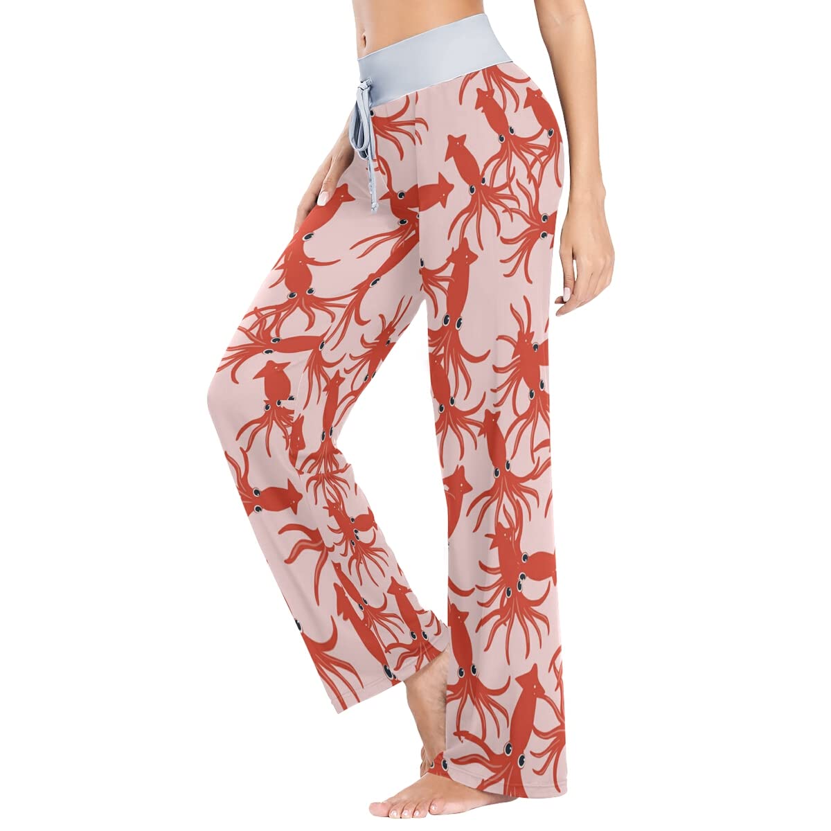 Women's Loose Casual Comfortable Pajama Pants with Drawstring - Wide Leg Palazzo Lounge Pants for Sleep, Yoga & Home Relaxation