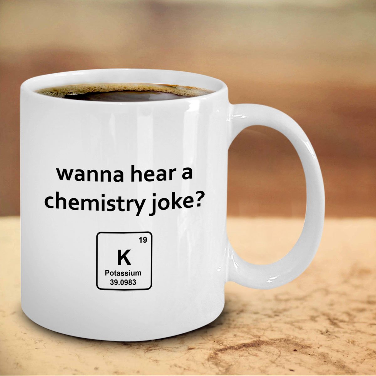 Funny Chemistry Pun Mugs - Potassium Joke Coffee Cup - Science Teacher Gifts - Perfect for Classroom, Lab & Office Use