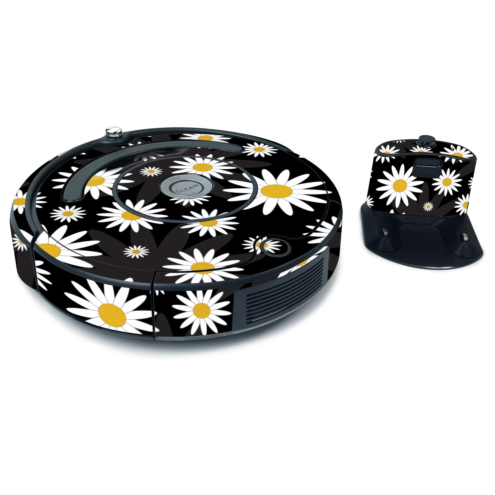 MightySkins Vinyl Decal Wrap Cover for iRobot Roomba 675 | Full Coverage Protective Skin with Daisies Design | Durable, Easy to Apply & Remove | Made in USA | Perfect for Home Cleaning & Robot Vacuum Protection