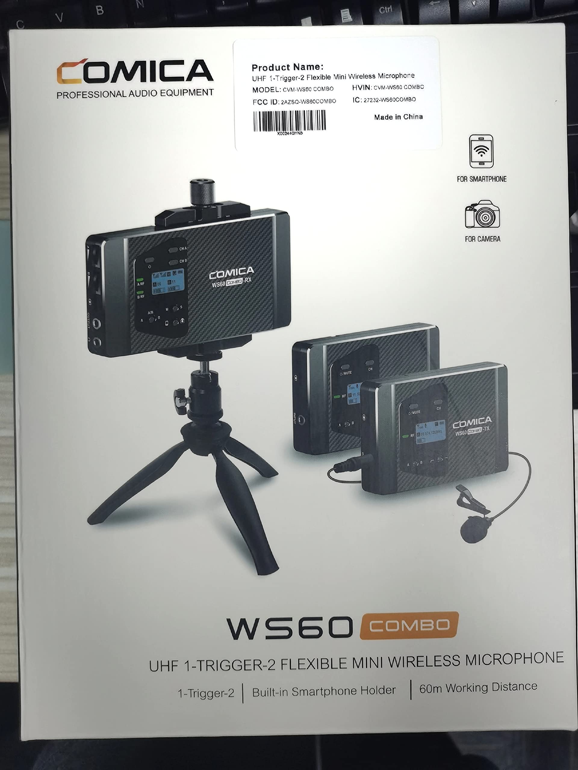 COMICA CVM-WS60 UHF Wireless Lavalier Microphone - 12-Channel Dual System for iPhone, Samsung, DSLR - 194ft Range - Ideal for YouTube Vlogging, Podcasting & Smartphone Recording - Perfect for Interviews, Live Streaming & Professional Audio Capture