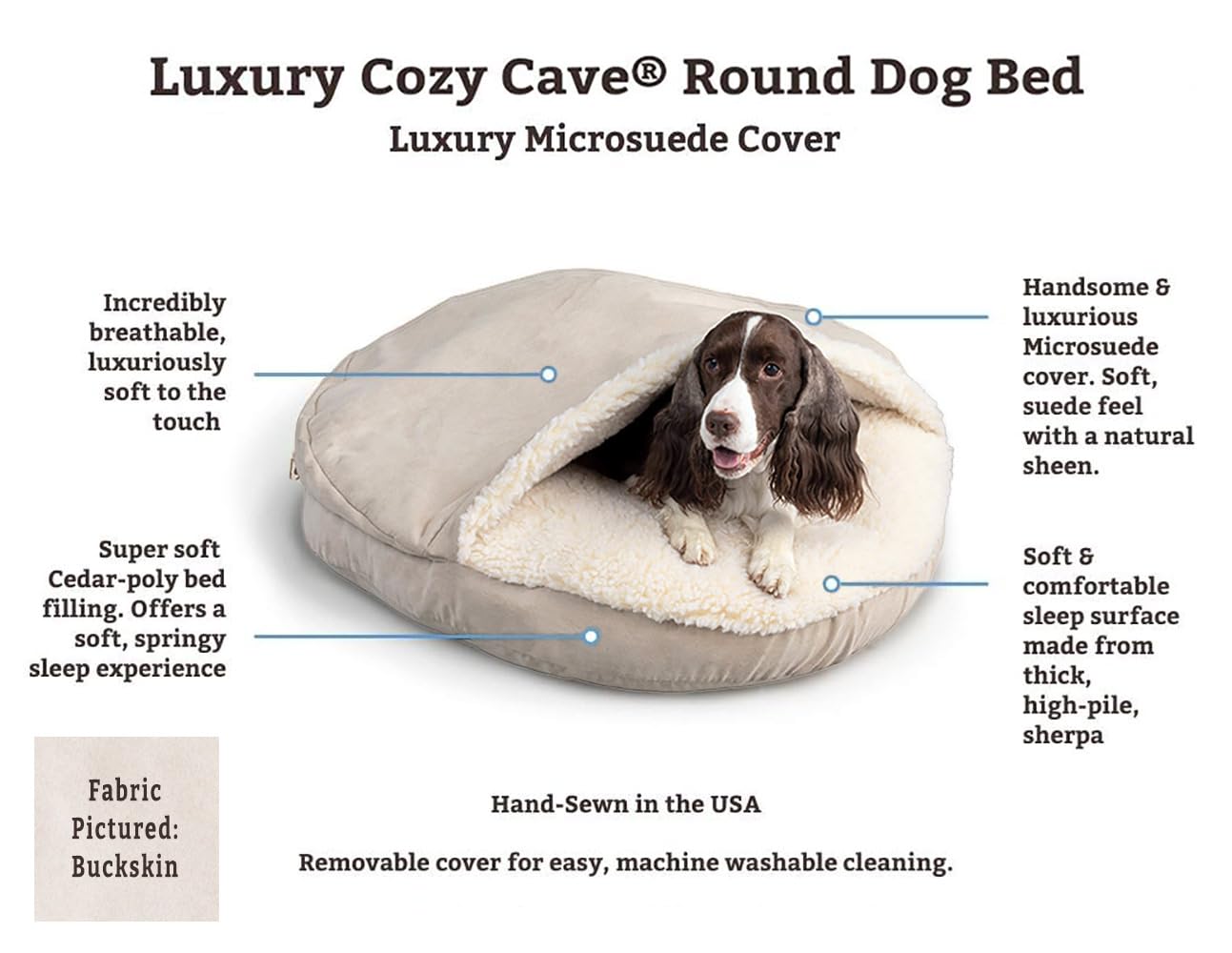 Premium Snoozer Luxury Microsuede Cozy Cave Pet Bed for Dogs & Cats - Large Size, Soft Black - Perfect for Indoor Comfort & Warmth in Winter