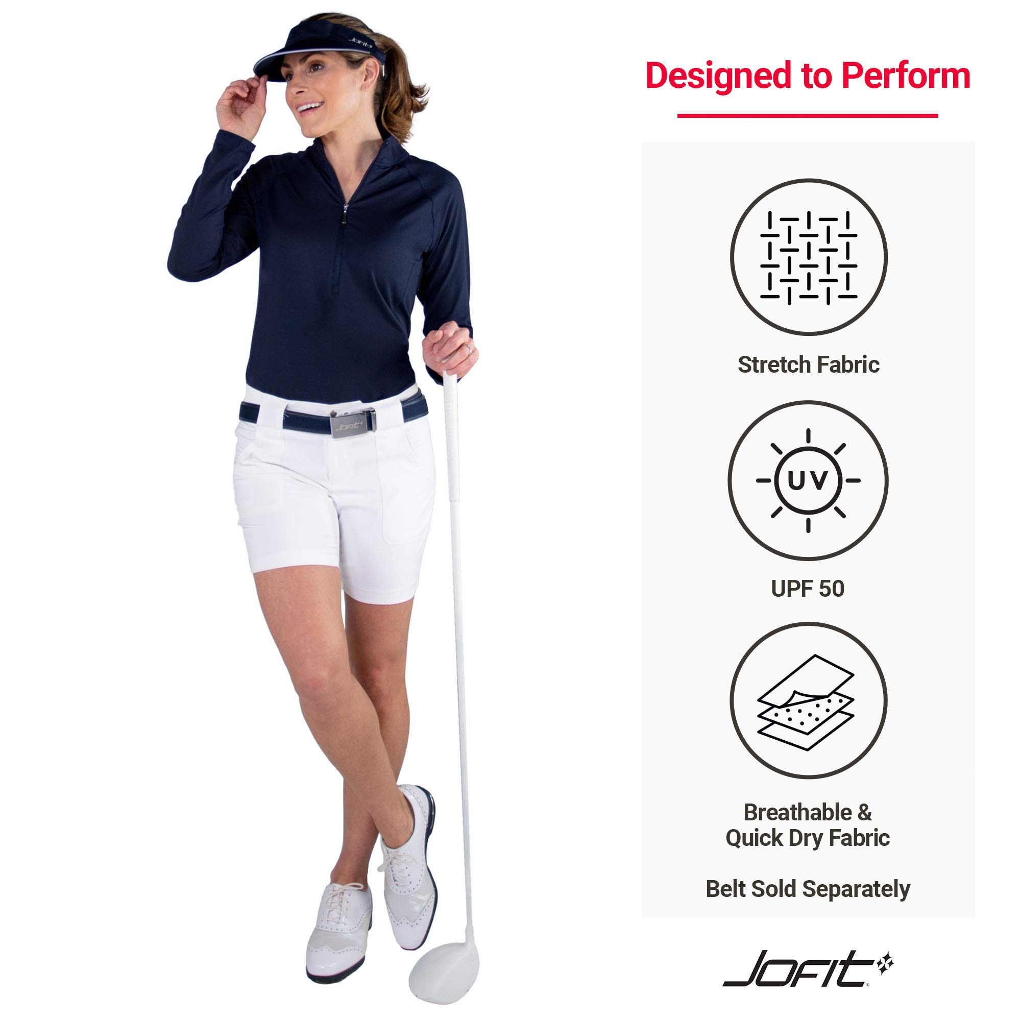 Jofit Women's Golf Shorts - Breathable Athletic Shorts for Golf, Casual & Sports Wear | Perfect for Golfing, Running & Everyday Comfort