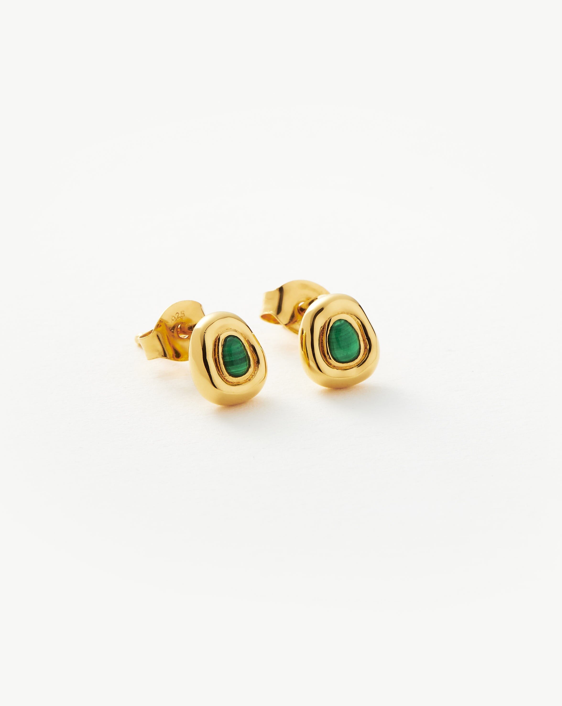 Molten Gemstone Sculptural Stud Earrings - Elegant Handmade Jewelry for Women | Perfect for Weddings, Parties & Everyday Wear