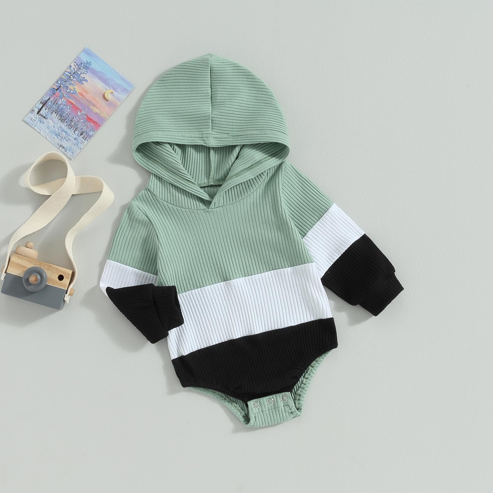 Baby Boy Hooded Romper Sweatshirt - Soft & Cozy Infant Winter Clothes for Fall & Christmas | Perfect for Holiday Photos & Playtime