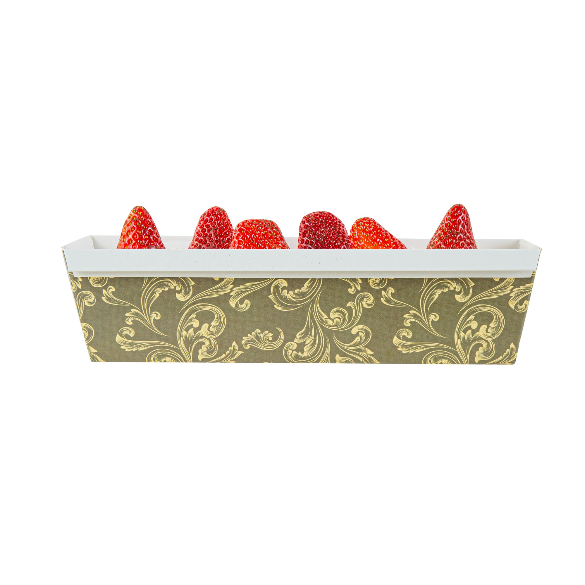 Bake Tek 42 oz Dark Green Vintage Floral Paper Loaf Pans - Greaseproof Baking Molds, 10 x 3.5 x 2.5 Inches (100 Count) - Perfect for Homemade Bread, Cakes & Party Desserts