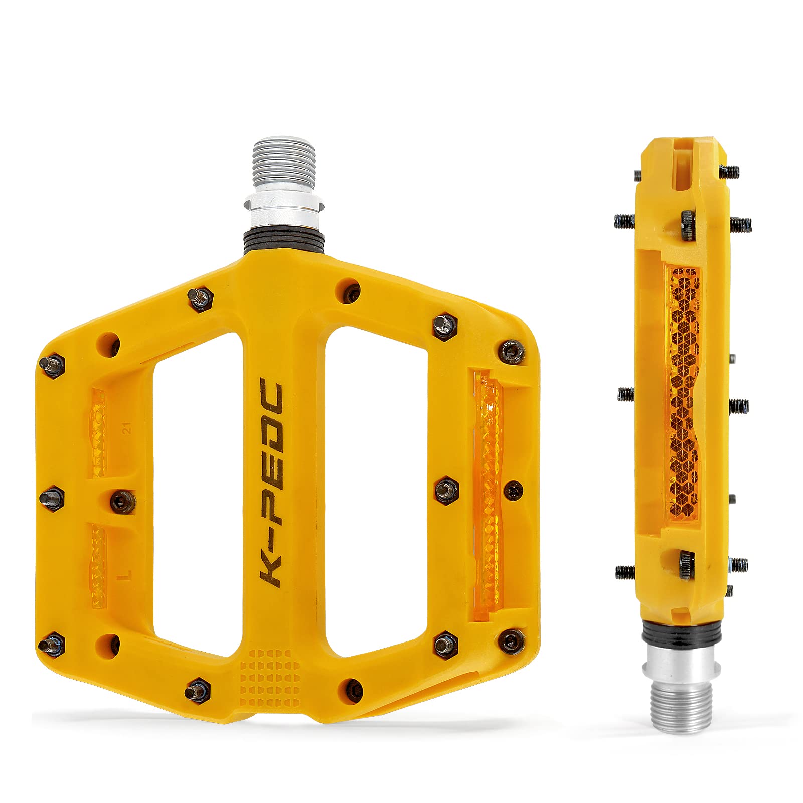 K PEDC Bike Pedals with Reflectors - Universal 9/16