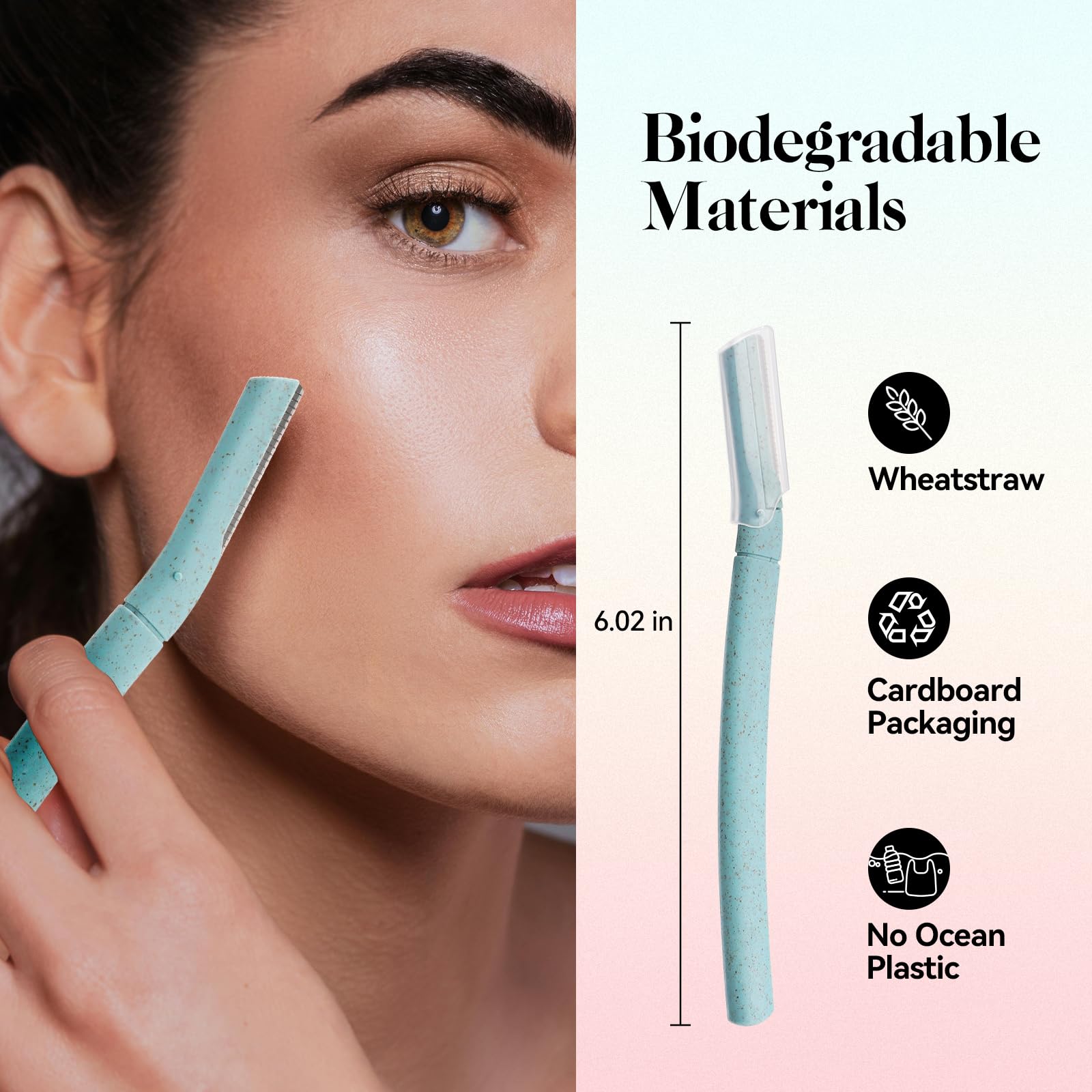 Premium Dermaplaning Tool for Women & Men - 6pcs Eyebrow Razors with Precision Cover, Facial Shaver & Hair Remover | Smooth Skin Care for Eyebrow Shaping, Peach Fuzz Removal & At-Home Facial Treatments