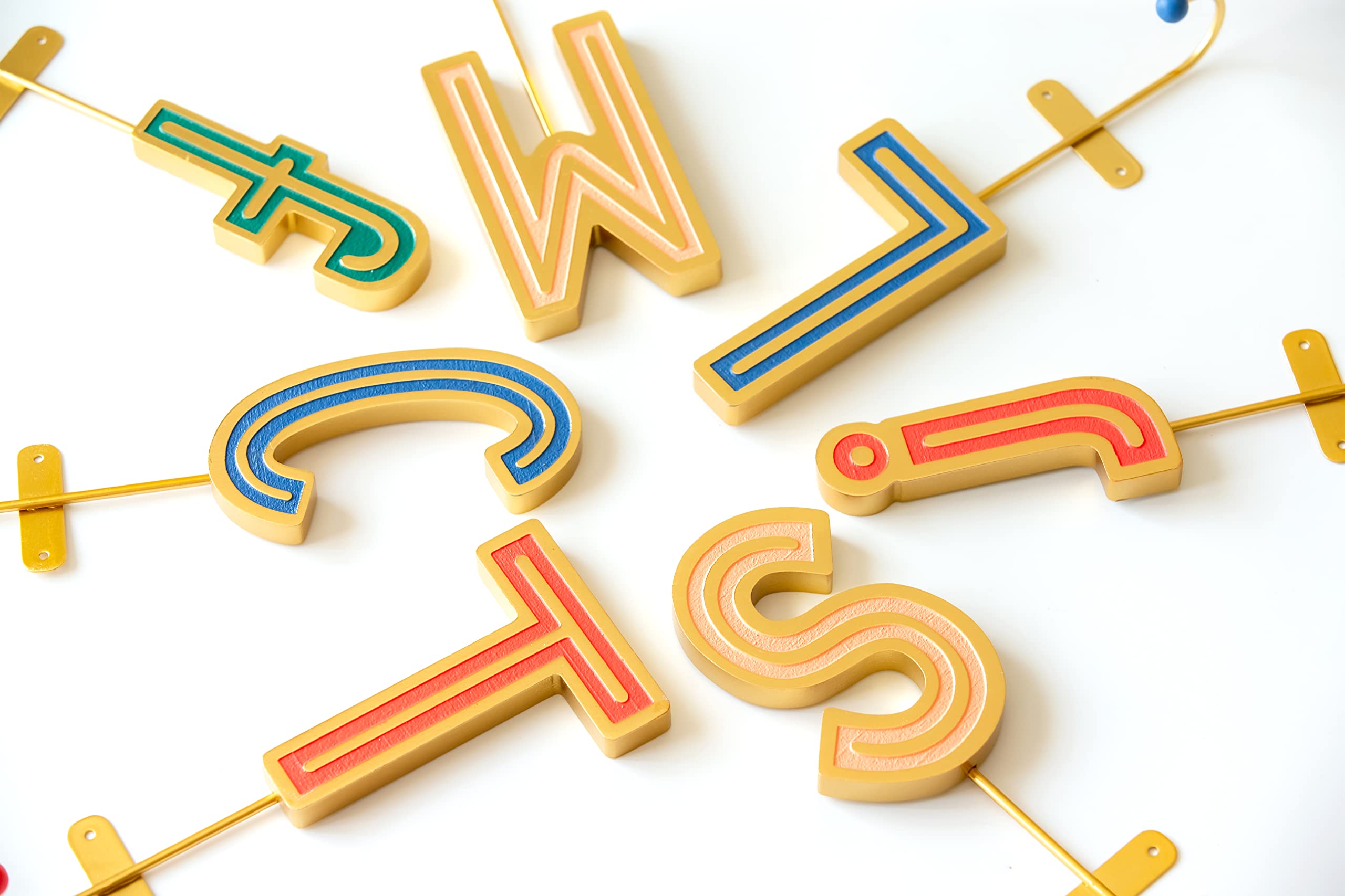 **Collective Home - Gold Monogram Wall Hooks for Hanging Coats, Scarves & Bags | Wooden Letter Wall Decor for Bedroom, Living Room & Entryway | Stylish & Functional Home Organization**