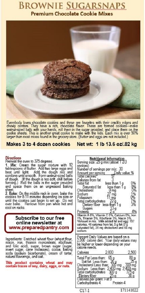 The Prepared Pantry Brownie Sugarsnaps Cookie Mix - 29.6 oz | Easy Homemade Brownie Cookies | Perfect for Baking, Parties & Gifts