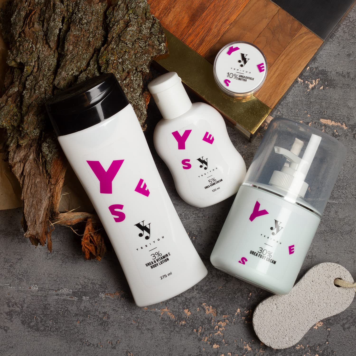Yes!You Urea Body Care Set - Moisturizing Hand Cream, Foot Cream, Body Lotion & Cuticle Butter (4-Piece Kit) | Dry Skin Relief for Hands, Feet & Body | Perfect for Winter Care & Cracked Heel Treatment