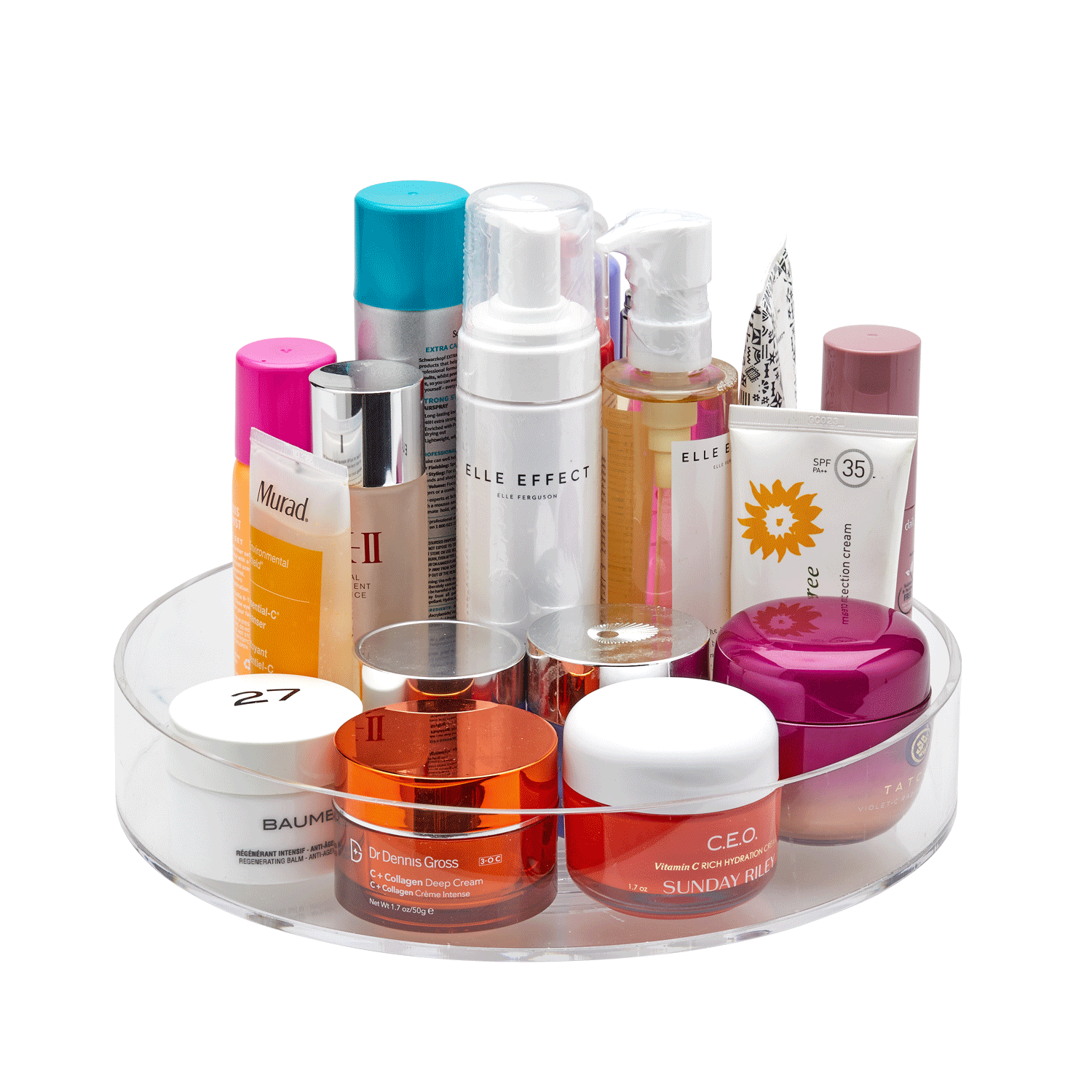 360° Rotating Lazy Susan Makeup Organizer - Spinning Cosmetic Storage Tray for Vanity, Bathroom & Travel - Perfect for Lipsticks, Brushes & Skincare Products