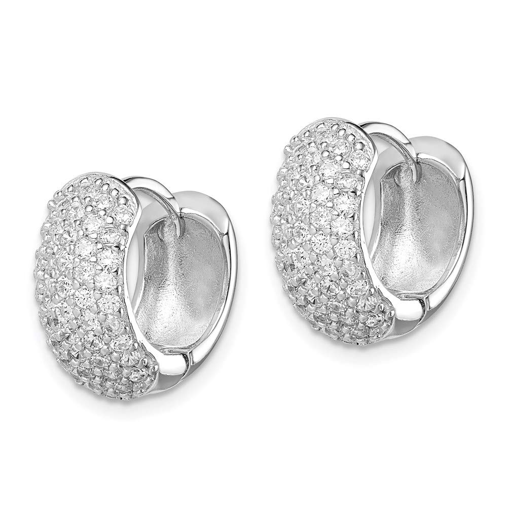 925 Sterling Silver Cubic Zirconia Hinged Hoop Earrings for Women - Elegant Fine Jewelry Gift Set for Her - Perfect for Weddings, Parties & Everyday Wear