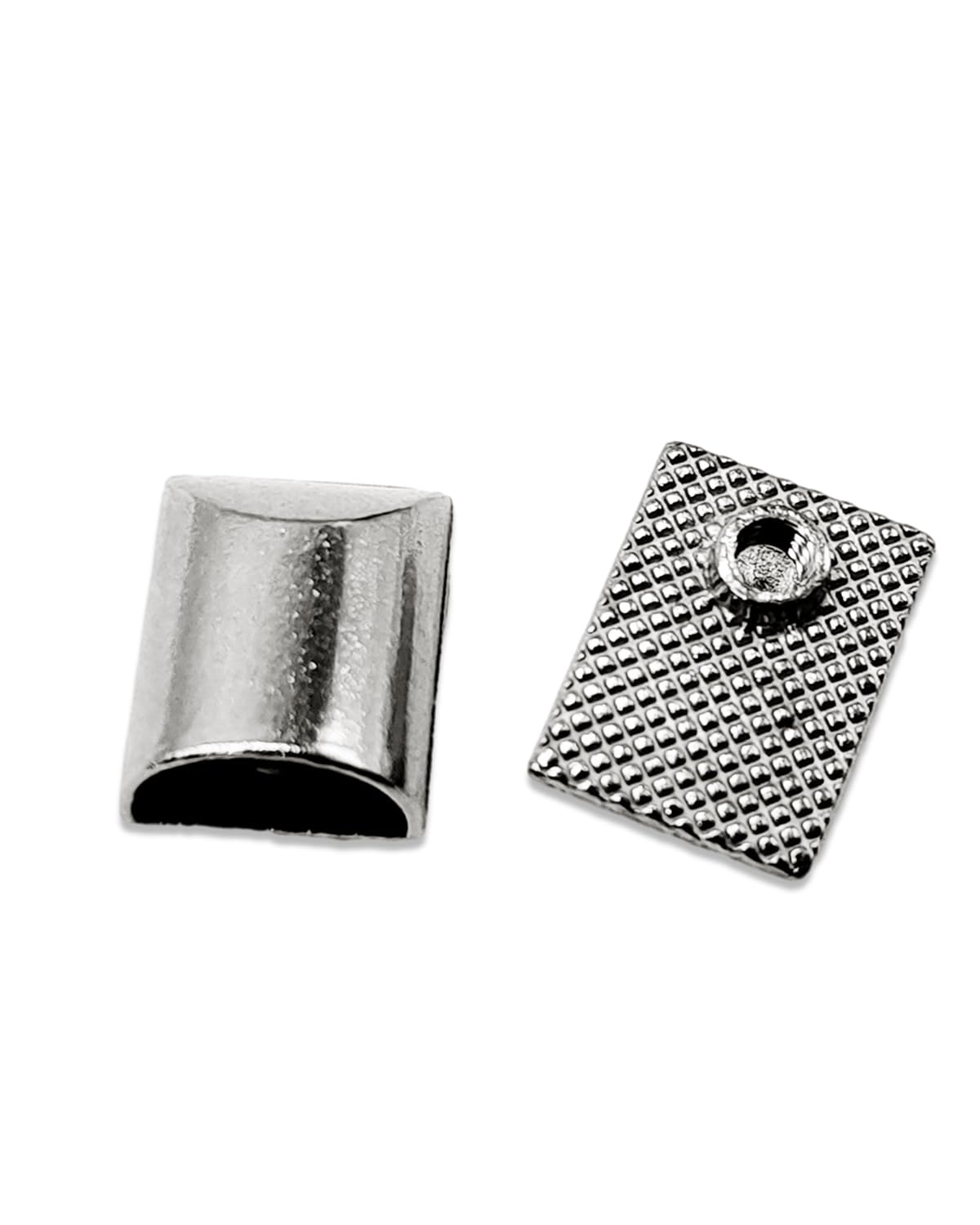 100 Pcs Nickel Rectangle End Tips for Buckle Sewing, Zipper Pull Repair - Perfect for Bags, Luggage & Travel Accessories - DIY Craft Supplies for Secure Fastening