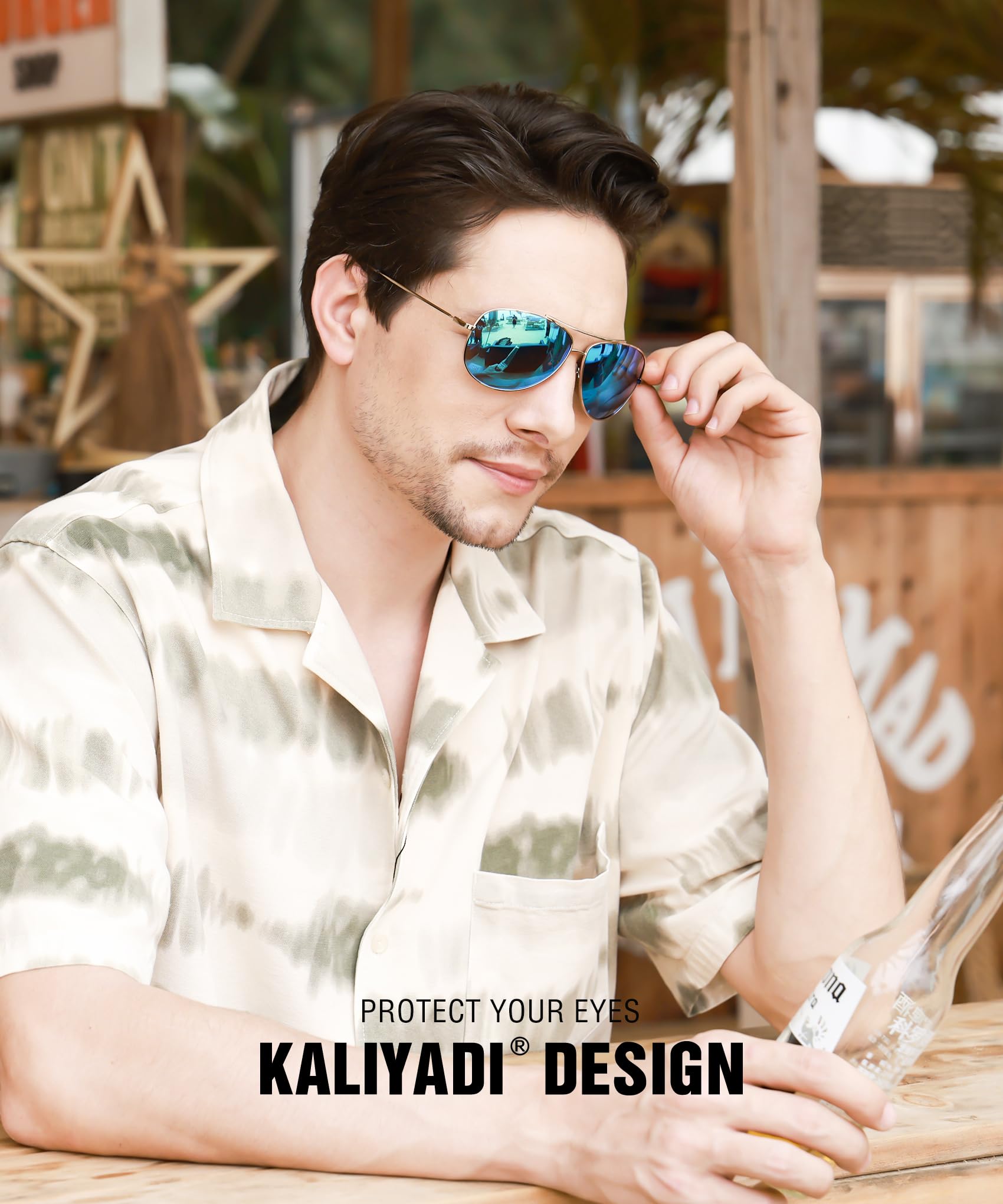 KALIYADI Polarized Aviator Sunglasses for Men & Women - Lightweight UV400 Protection Sun Glasses for Driving, Outdoor Sports & Fashion