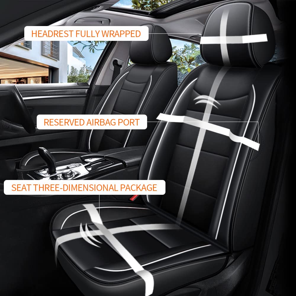 Premium Faux Leather Car Seat Covers for Subaru Outback 2010-2025 - 2-Piece Front Set in Black | Durable Seat Protectors & Cushions | Perfect for Daily Commutes, Road Trips & Pet Protection